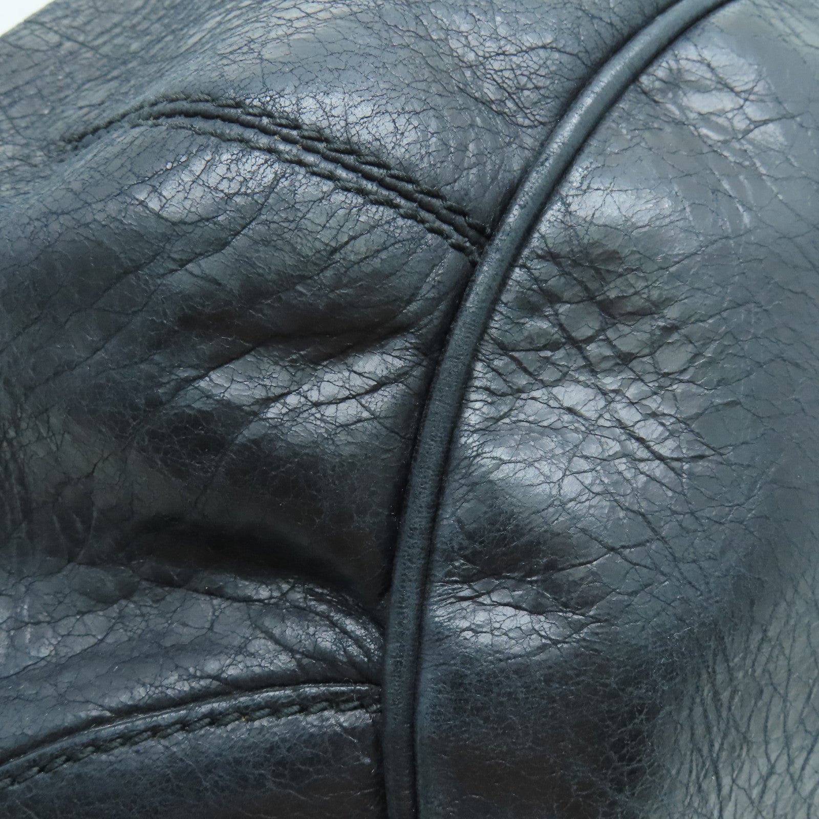 BALENCIAGA 羊皮皮革Shoulder Bag金扣手挽肩背两用袋黑色