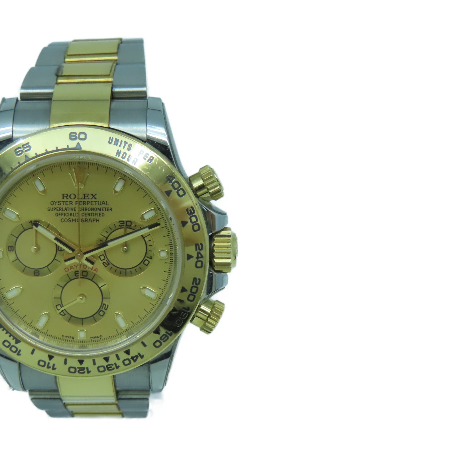 ROLEX Daytona 40mm 18K黃金/不鏽鋼手錶自動機芯金色