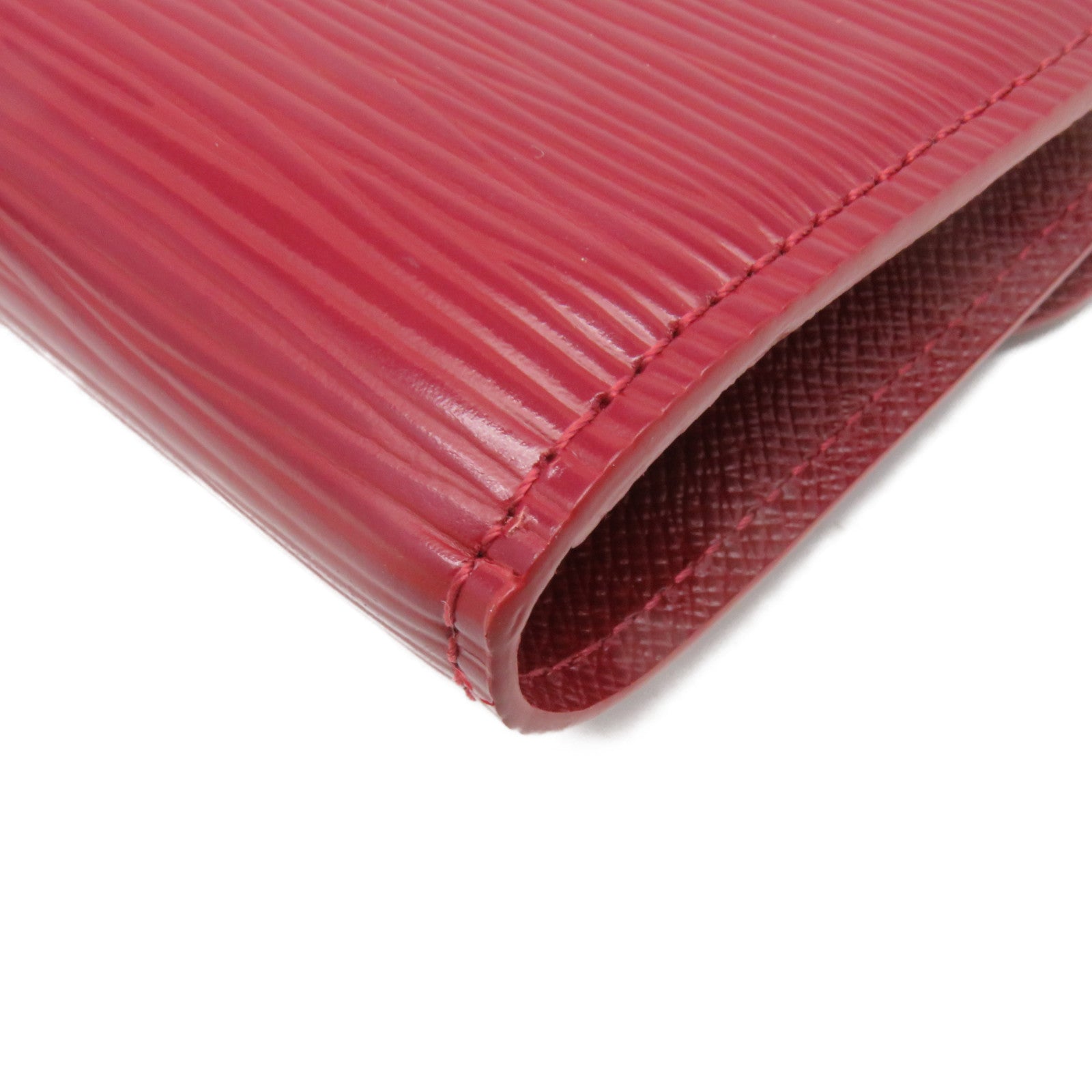 LOUIS VUITTON Epi Long Wallet silver buckle long wallet wine red