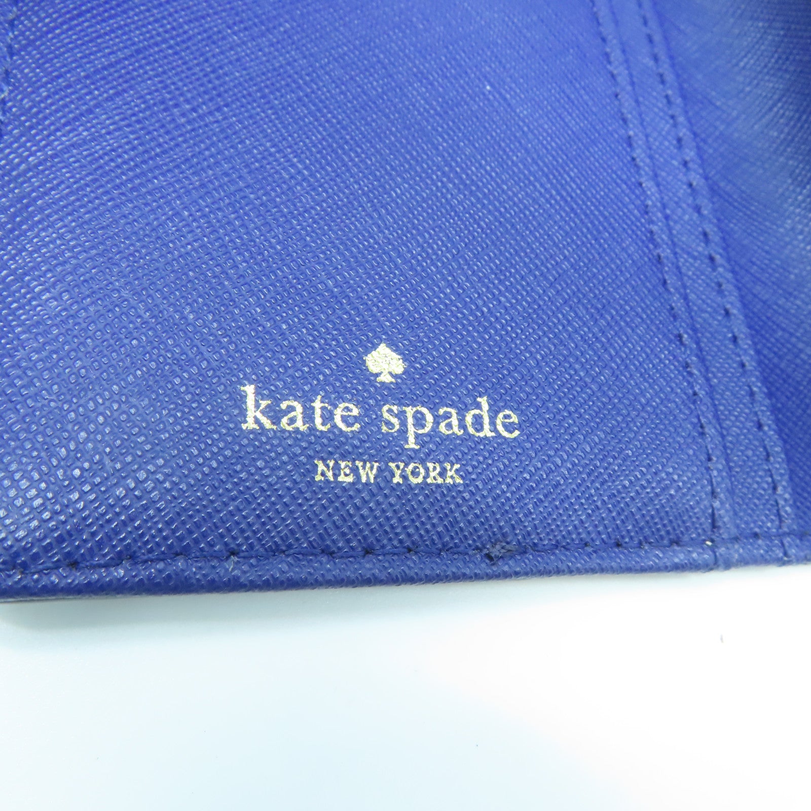 Kate Spade 牛皮皮革Long Wallet金扣長錢包藍色/白色