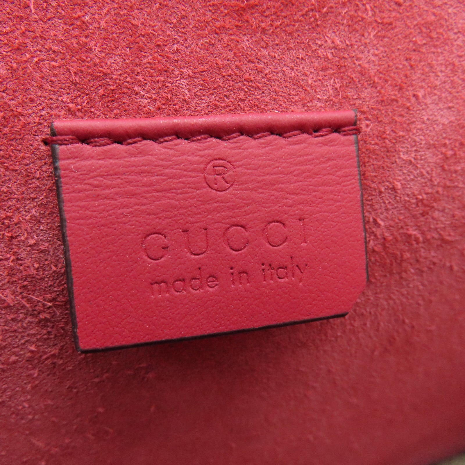 GUCCI 塗層帆布/麂皮皮革Chain Shoulder銀扣鏈帶肩背袋啡色/紅色