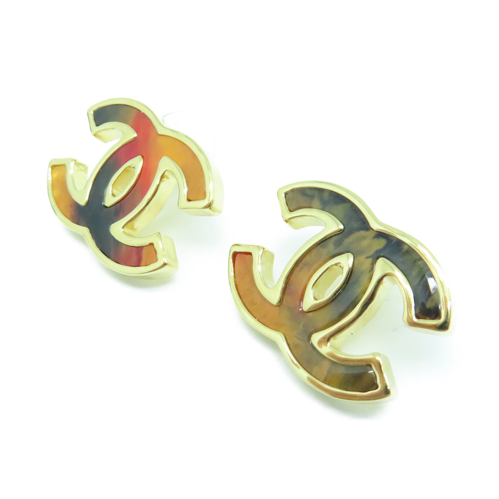CHANEL 金屬Earrings耳環金色/黑色