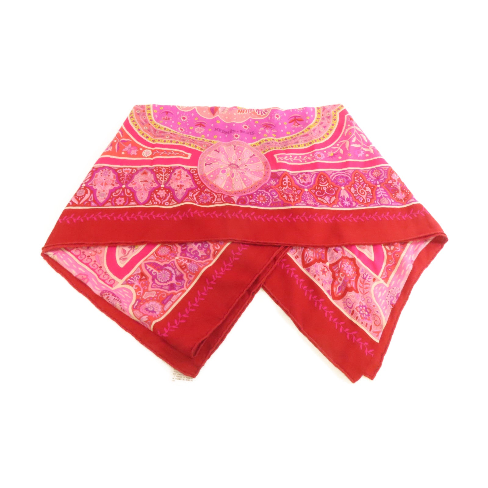 HERMES 羊絨/絲質Scarf 140x140絲巾粉紅色/彩色