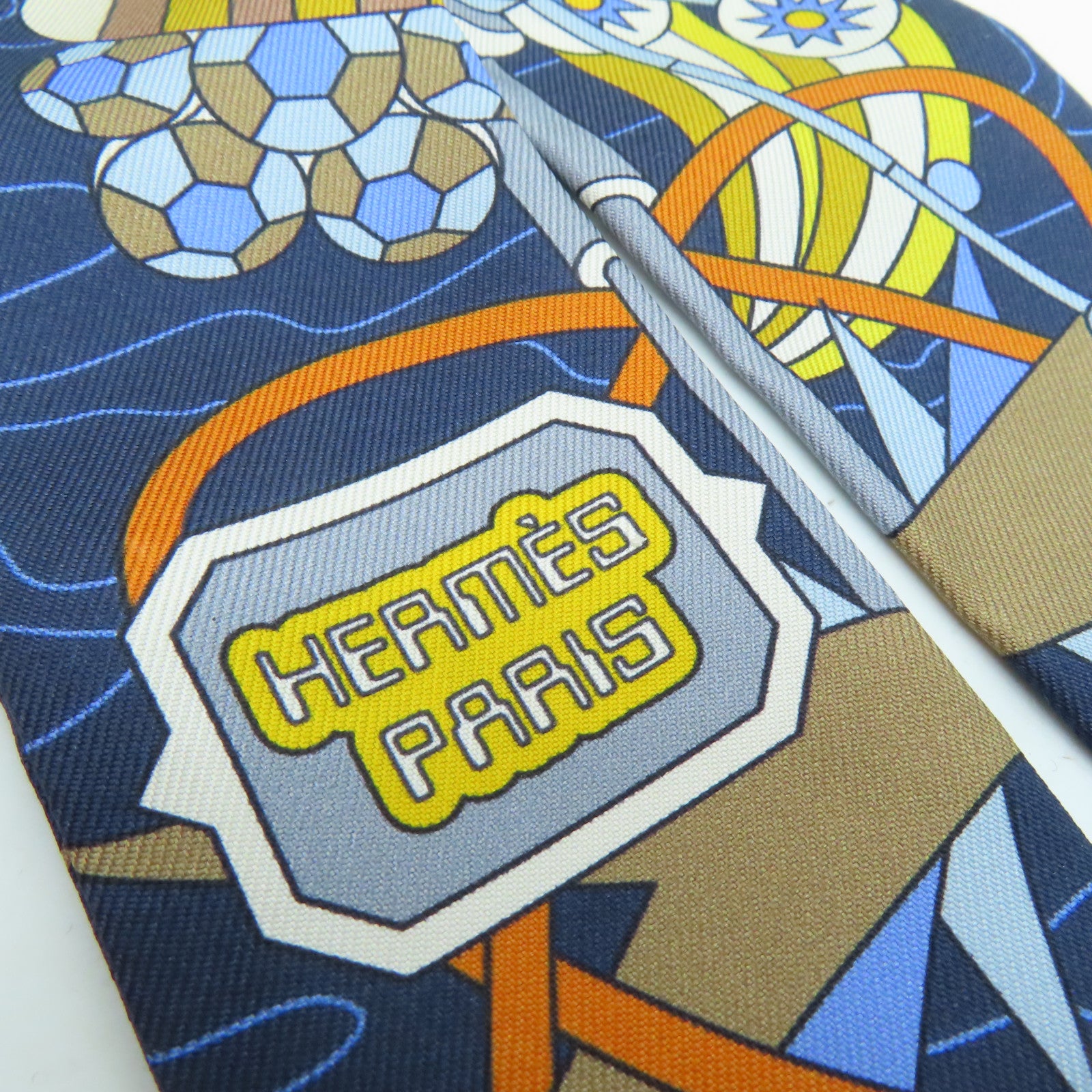 HERMES 丝质Twilly丝巾深蓝色