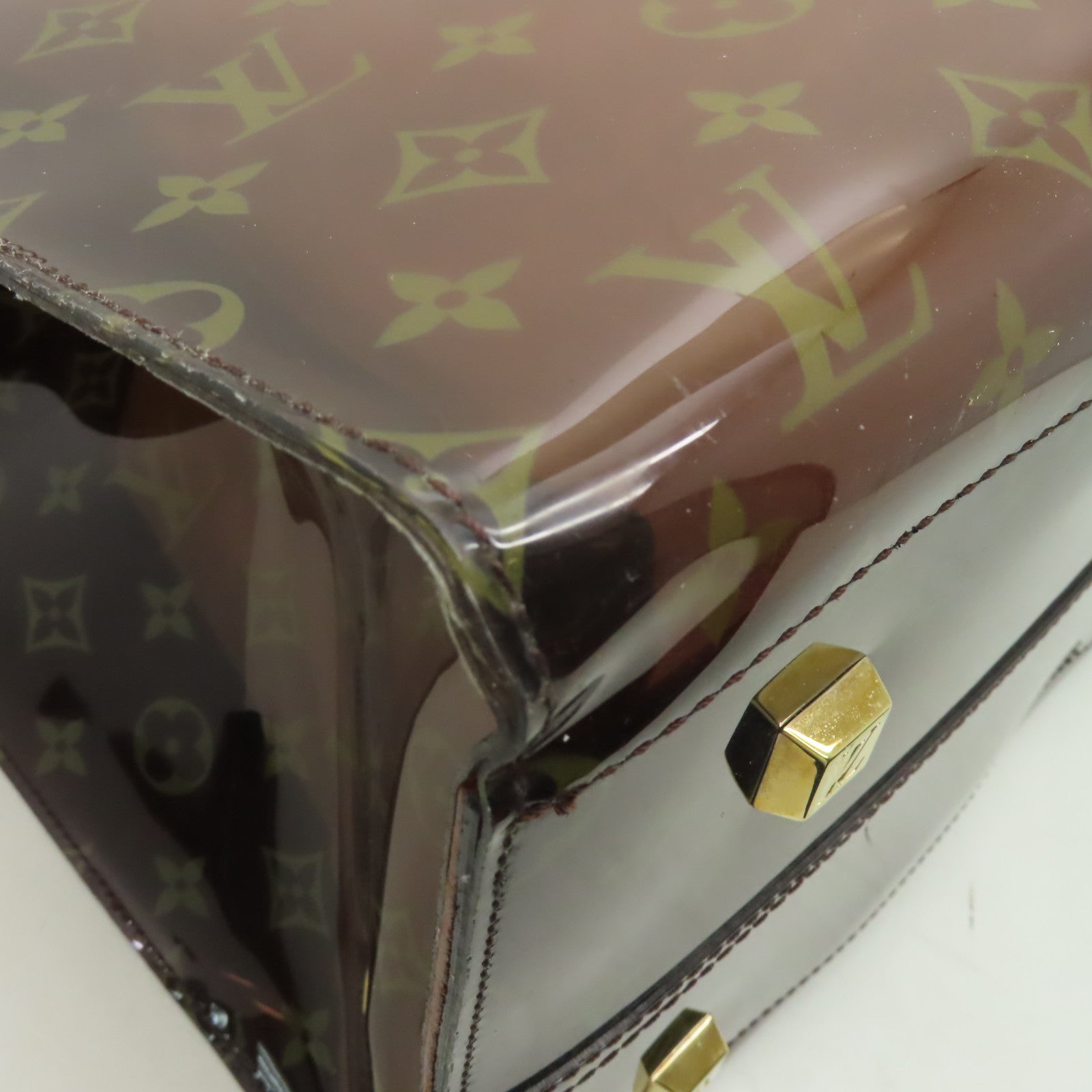 LOUIS VUITTON Monogram Vinyl Ambre Cabas Cruise GM Tote Bag肩背袋啡色