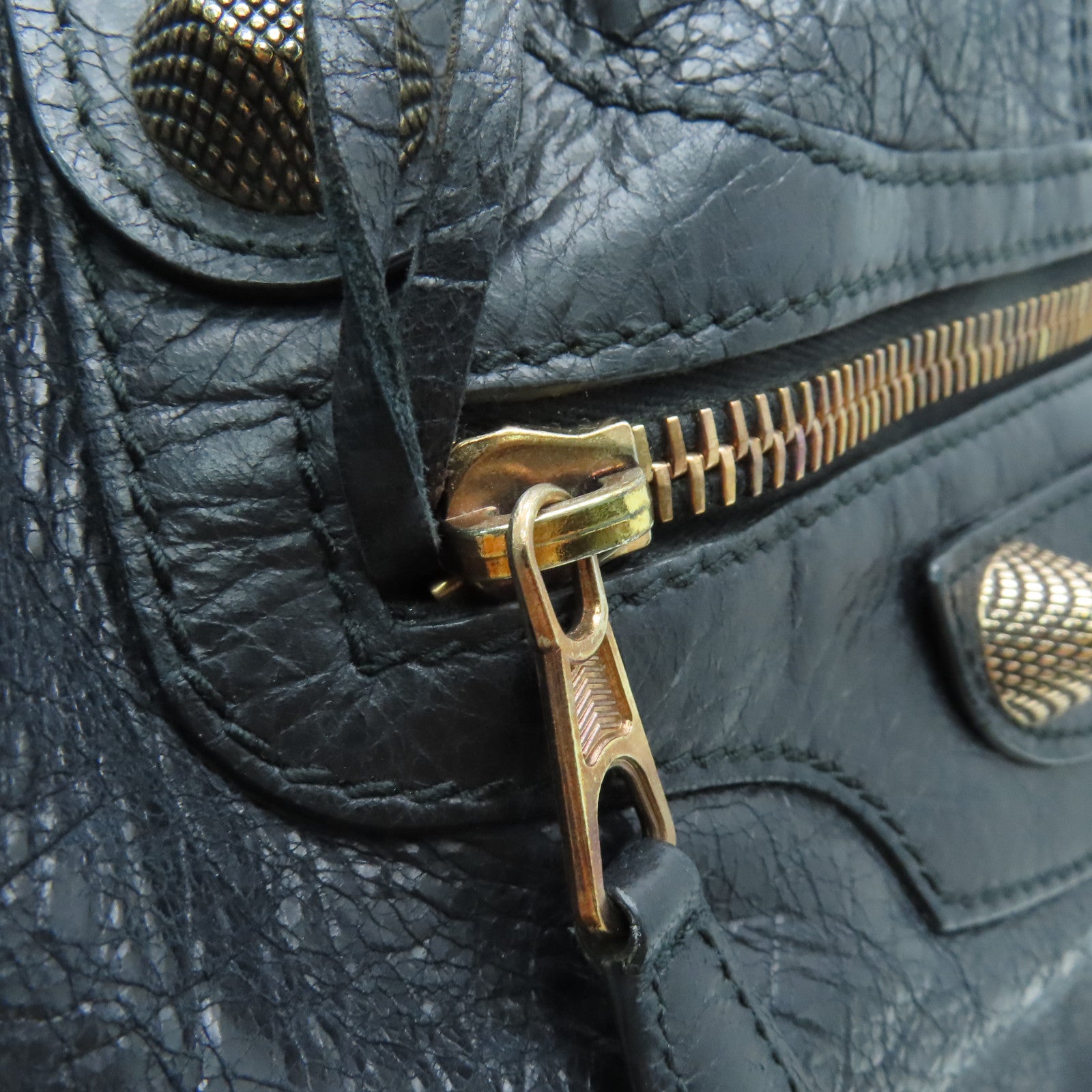 BALENCIAGA 羊皮皮革Shoulder Bag金扣手挽肩背两用袋黑色