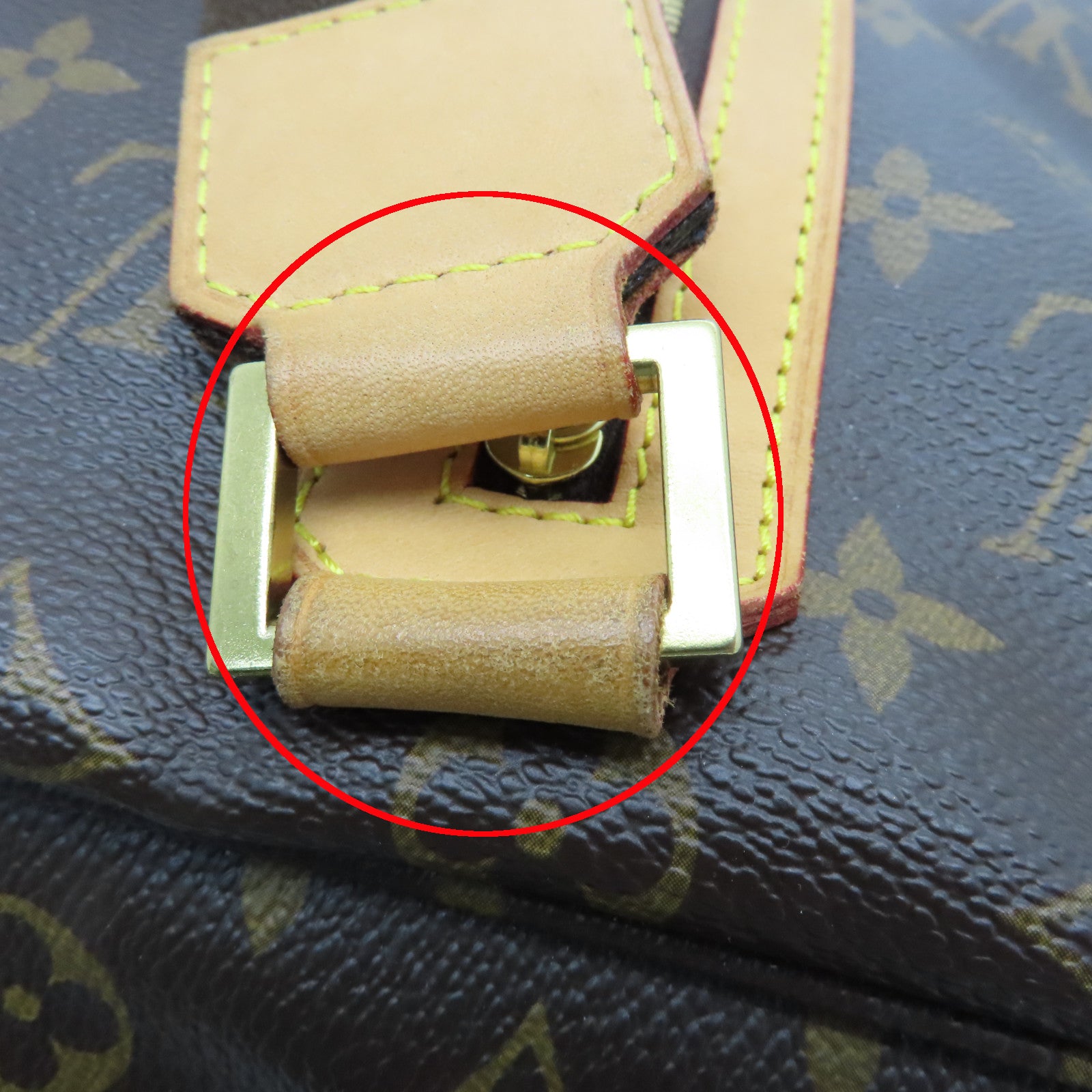 LOUIS VUITTON Monogram Sac Bosphore Gold Buckle Handle Shoulder Bag Brown