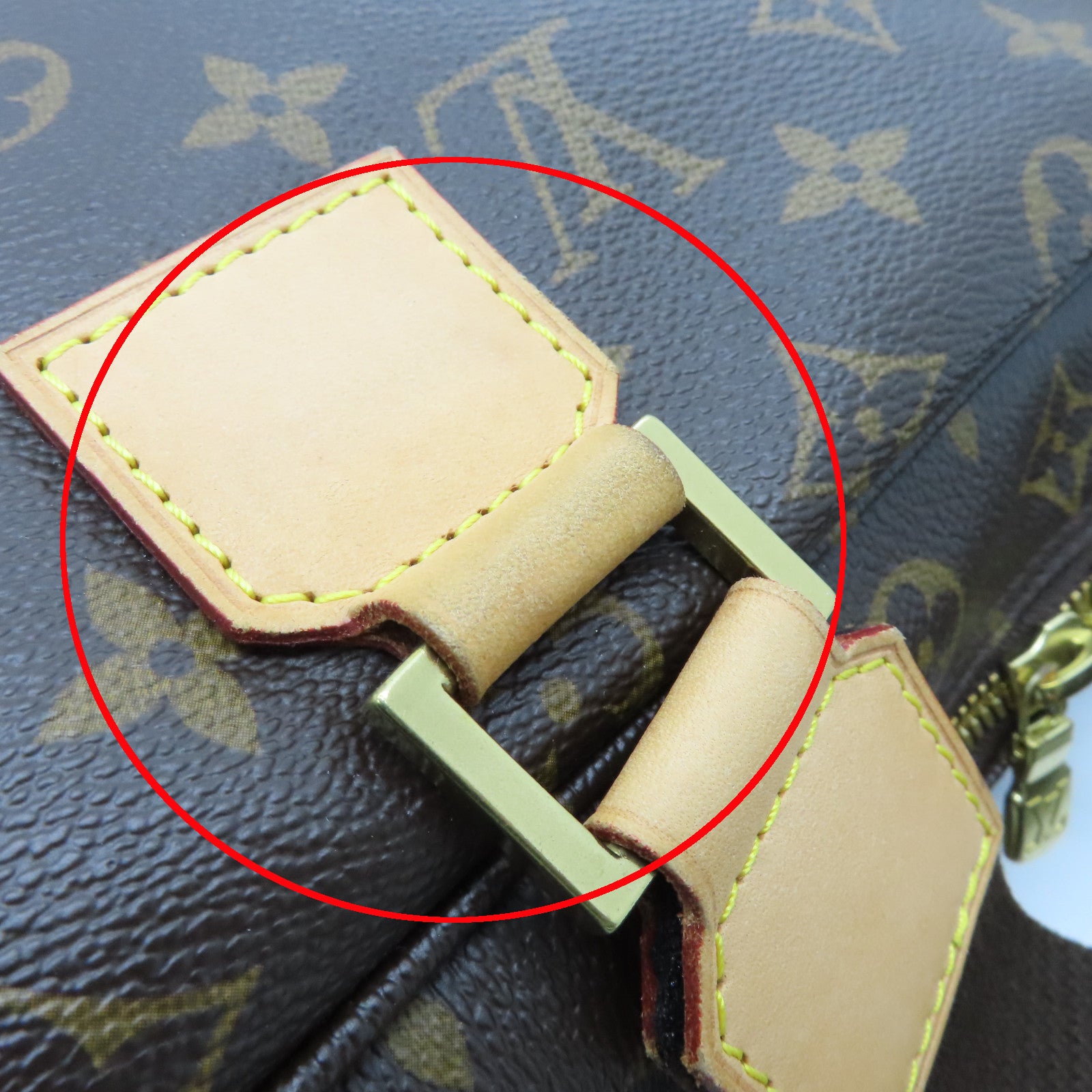 LOUIS VUITTON Monogram Sac Bosphore Gold Buckle Handle Shoulder Bag Brown