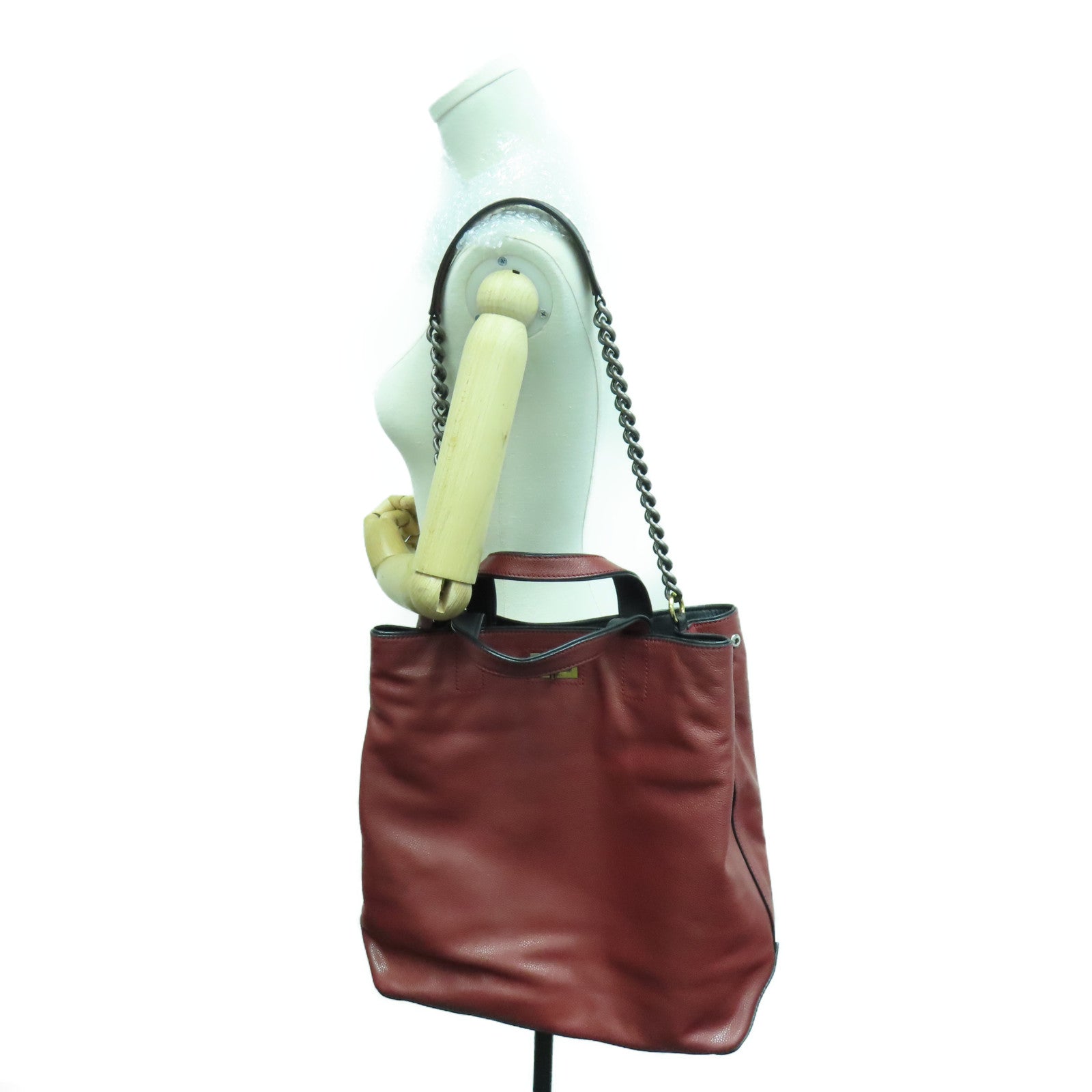 CHANEL 牛皮皮革2.55 2way Shoulder Bag手挽肩背兩用袋紅色/黑色