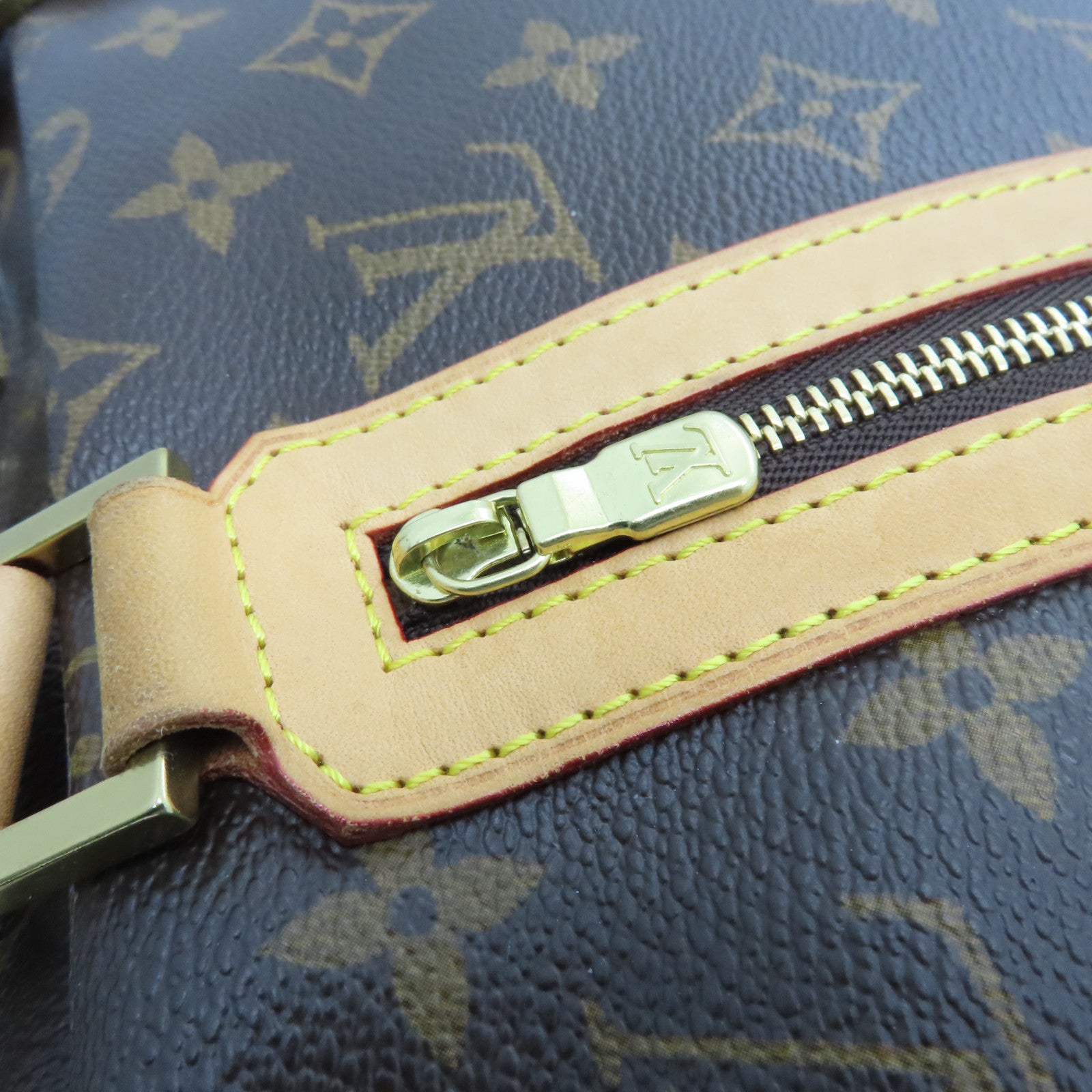 LOUIS VUITTON Monogram Sac Bosphore Gold Buckle Handle Shoulder Bag Brown