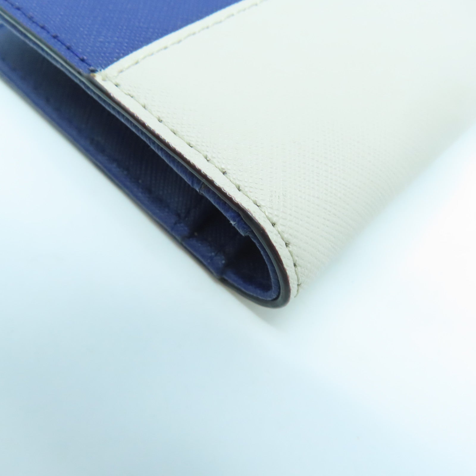 Kate Spade 牛皮皮革Long Wallet金扣長錢包藍色/白色