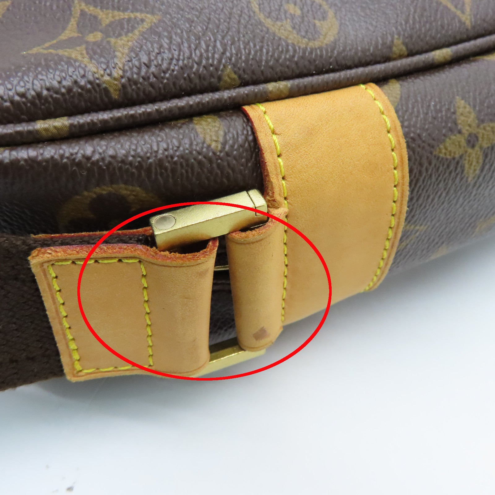LOUIS VUITTON Monogram Sac Bosphore Gold Buckle Handle Shoulder Bag Brown