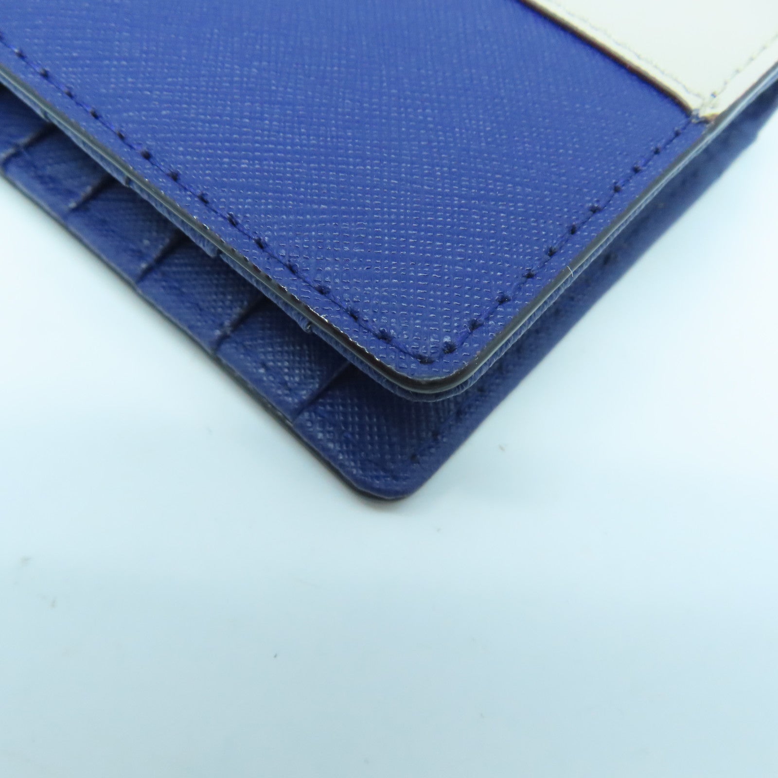 Kate Spade 牛皮皮革Long Wallet金扣長錢包藍色/白色