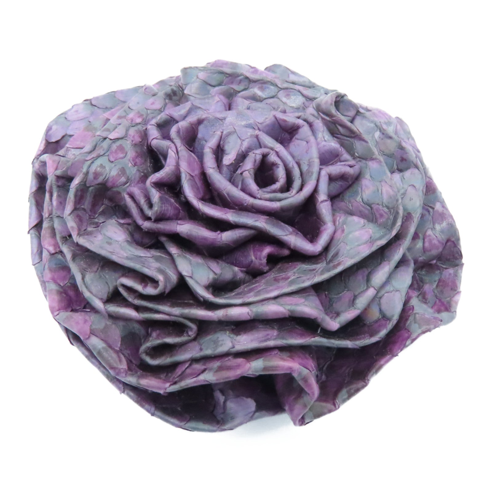 CHANEL Leather Brooch Gold Buckle Brooch Purple