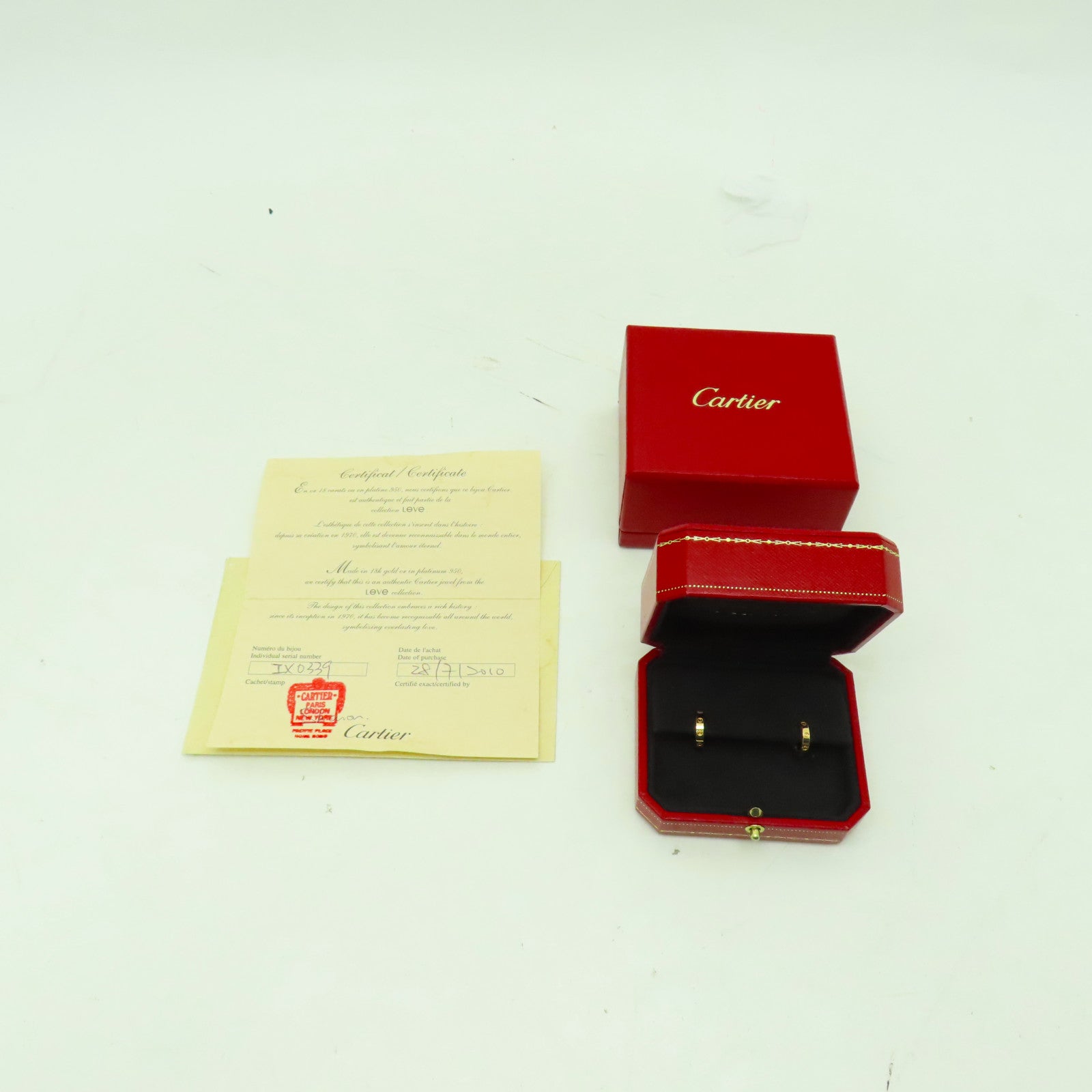 CARTIER 18K黃金Love Earrings耳環金色