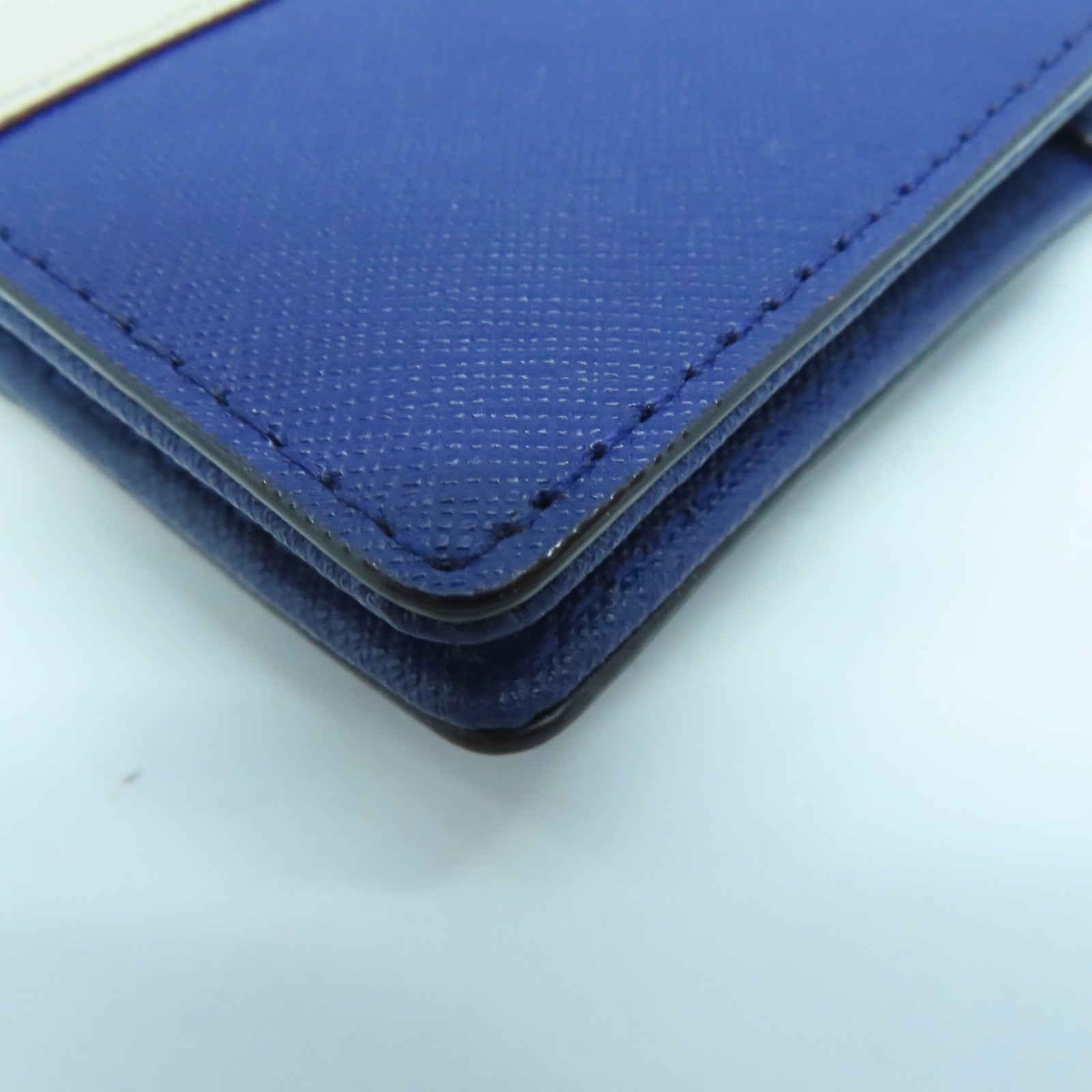 Kate Spade 牛皮皮革Long Wallet金扣長錢包藍色/白色