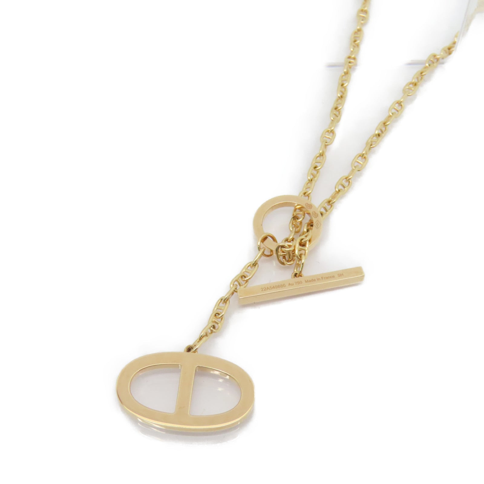 HERMES 【激減優惠】18K玫瑰金Chaine D ancre Necklace 0.30ct鑽石項鍊