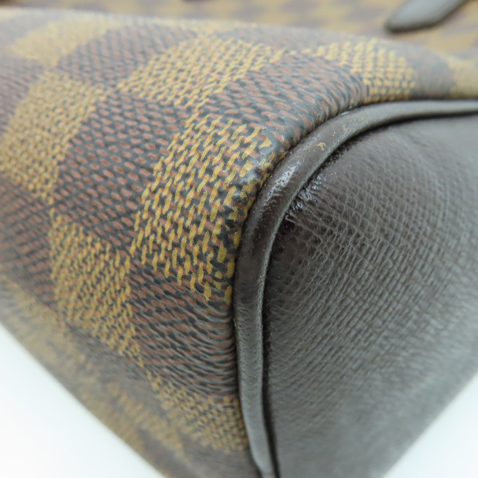 LOUIS VUITTON Damier皮革Brera金扣手挽袋啡色