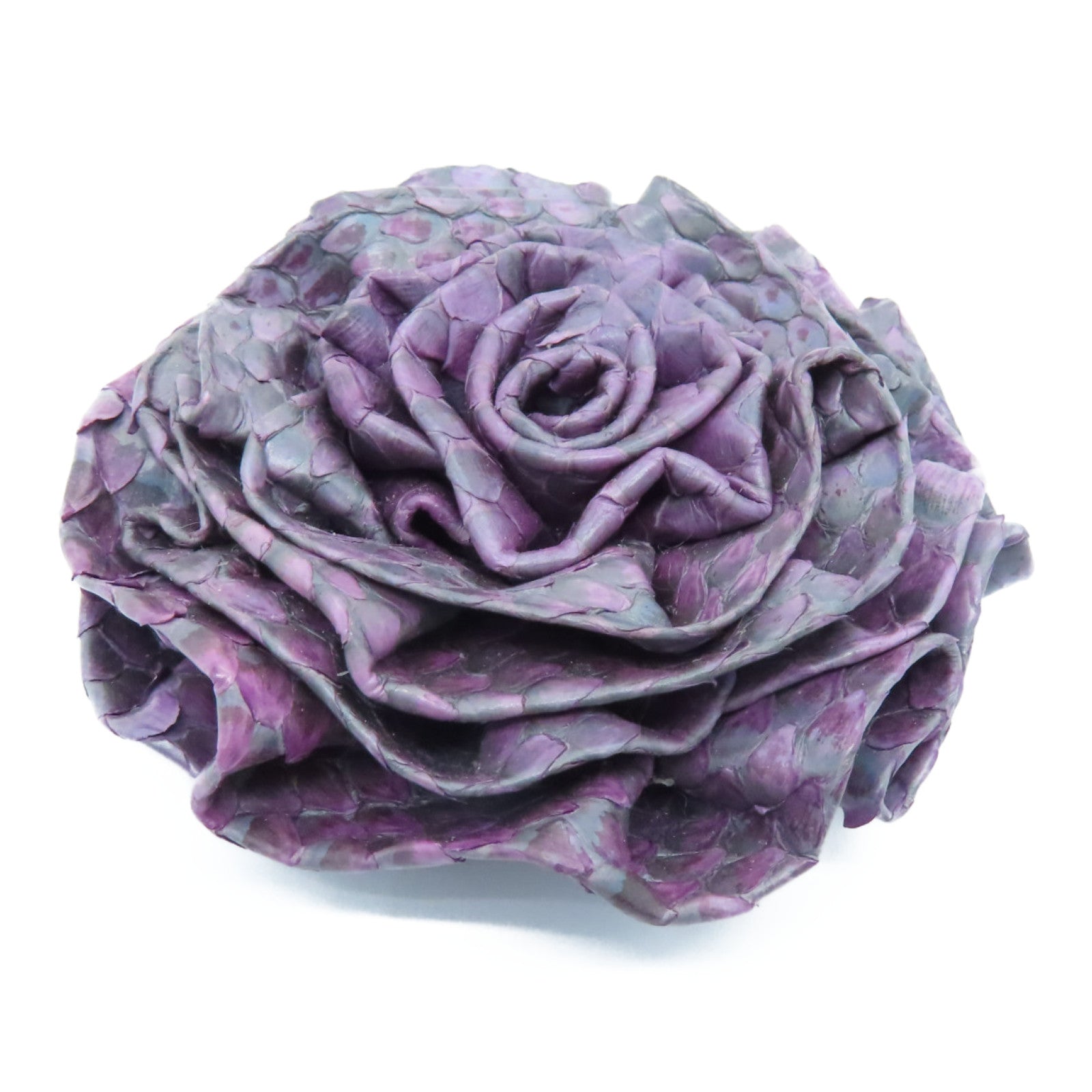 CHANEL Leather Brooch Gold Buckle Brooch Purple