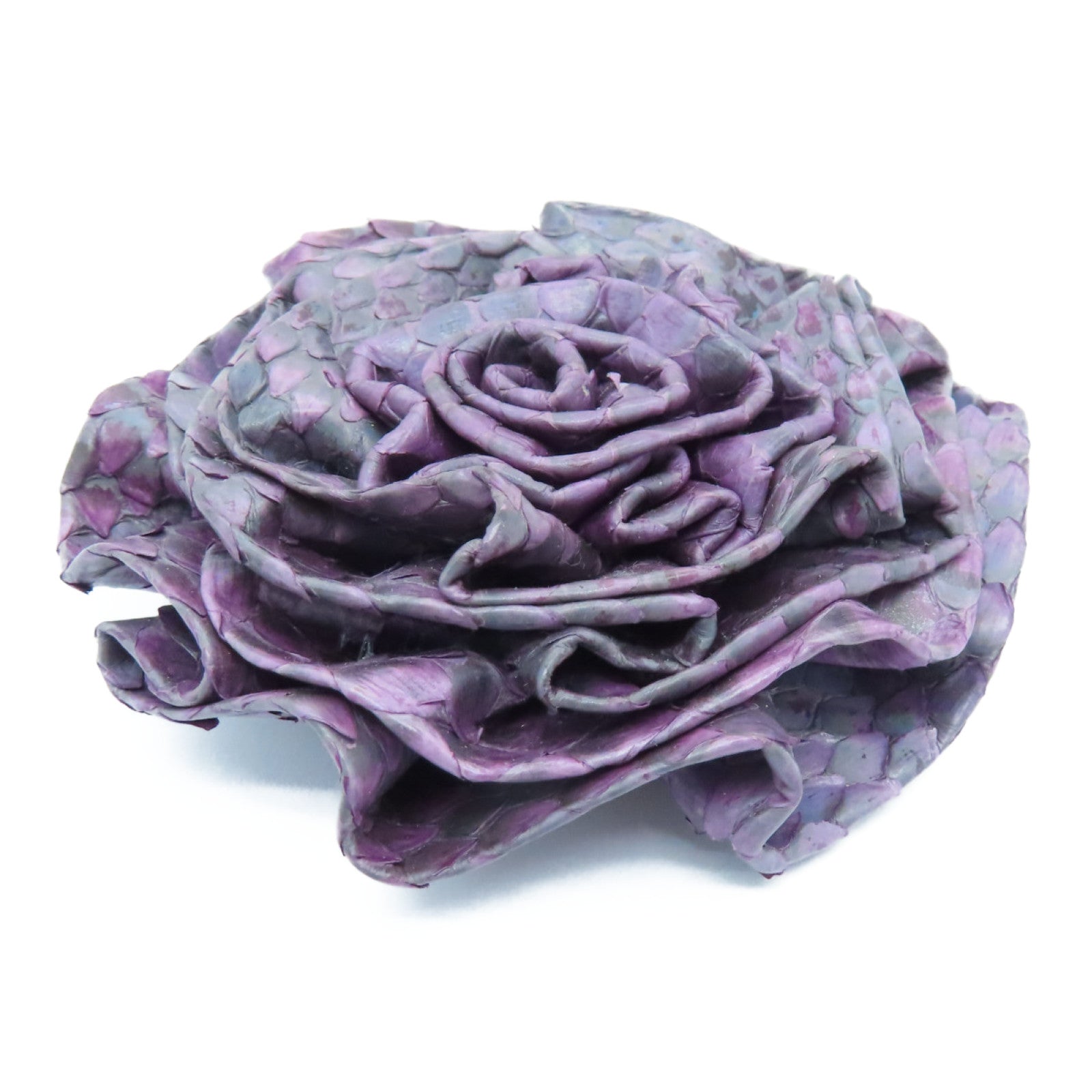 CHANEL Leather Brooch Gold Buckle Brooch Purple