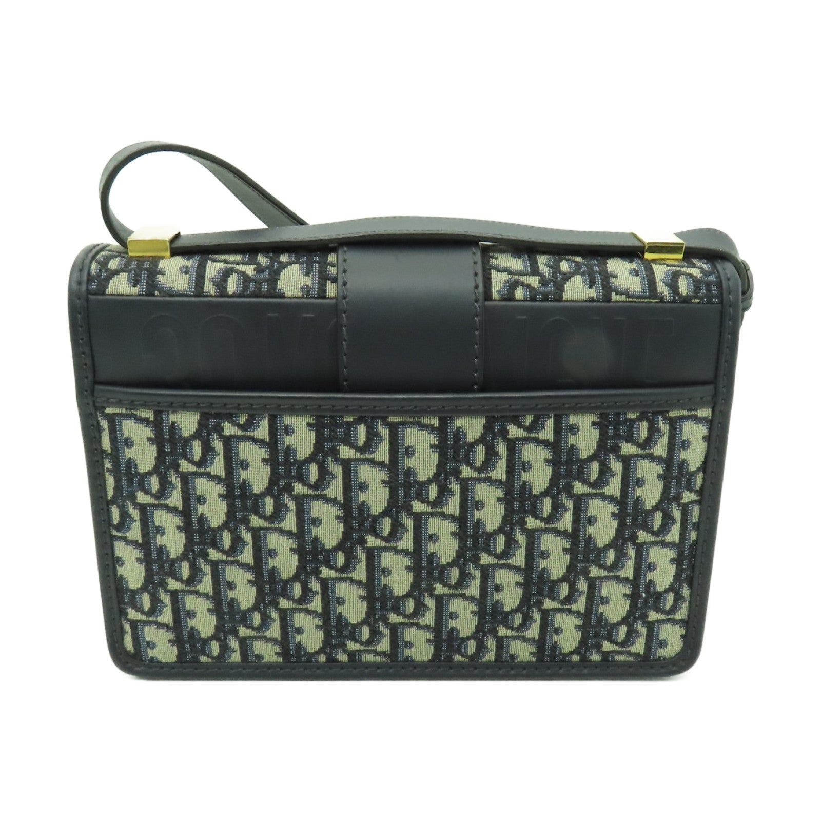 Dior 帆布30 Montaigne金扣肩背袋藍色