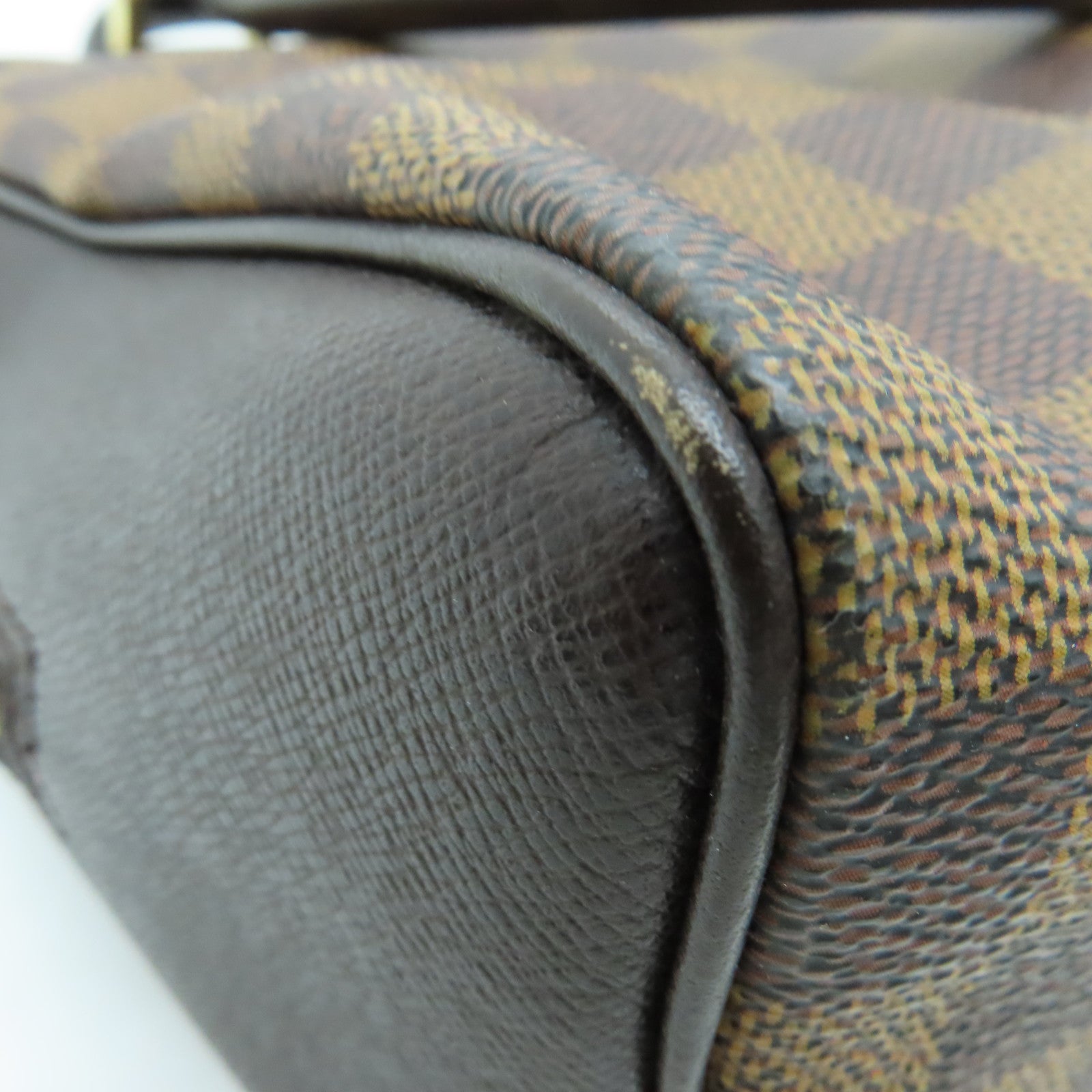 LOUIS VUITTON Damier皮革Brera金扣手挽袋啡色