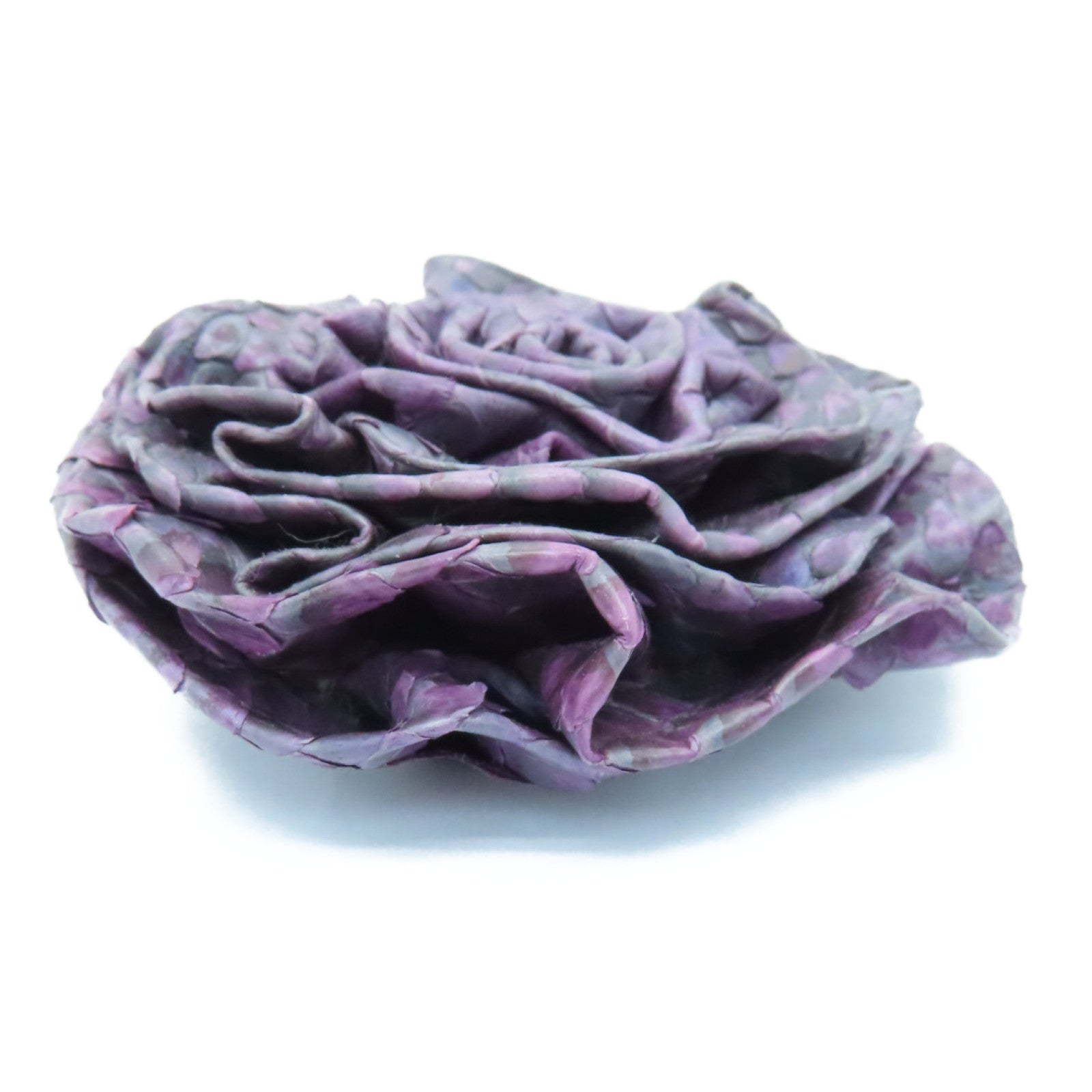 CHANEL Leather Brooch Gold Buckle Brooch Purple
