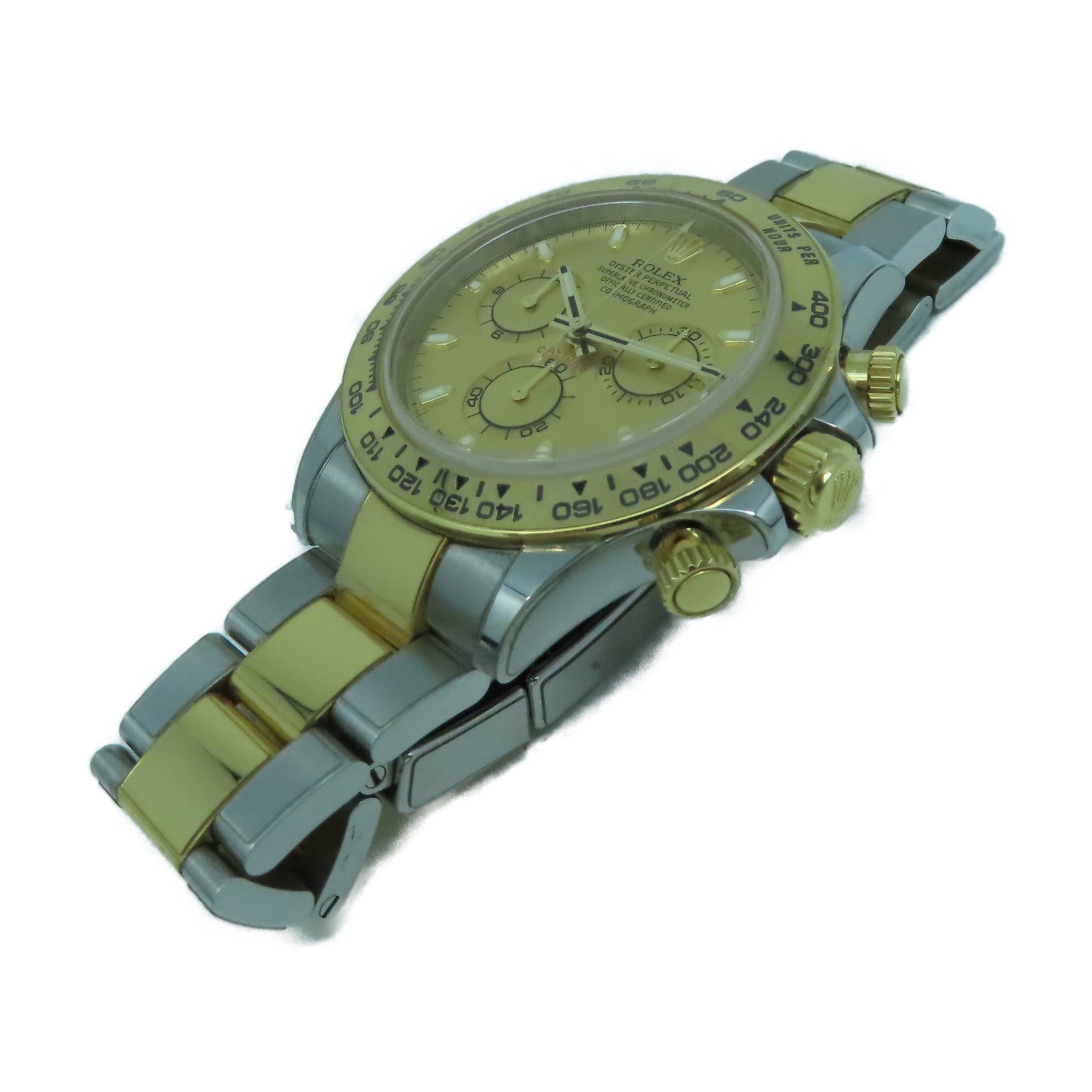 ROLEX Daytona 40mm 18K黃金/不鏽鋼手錶自動機芯金色