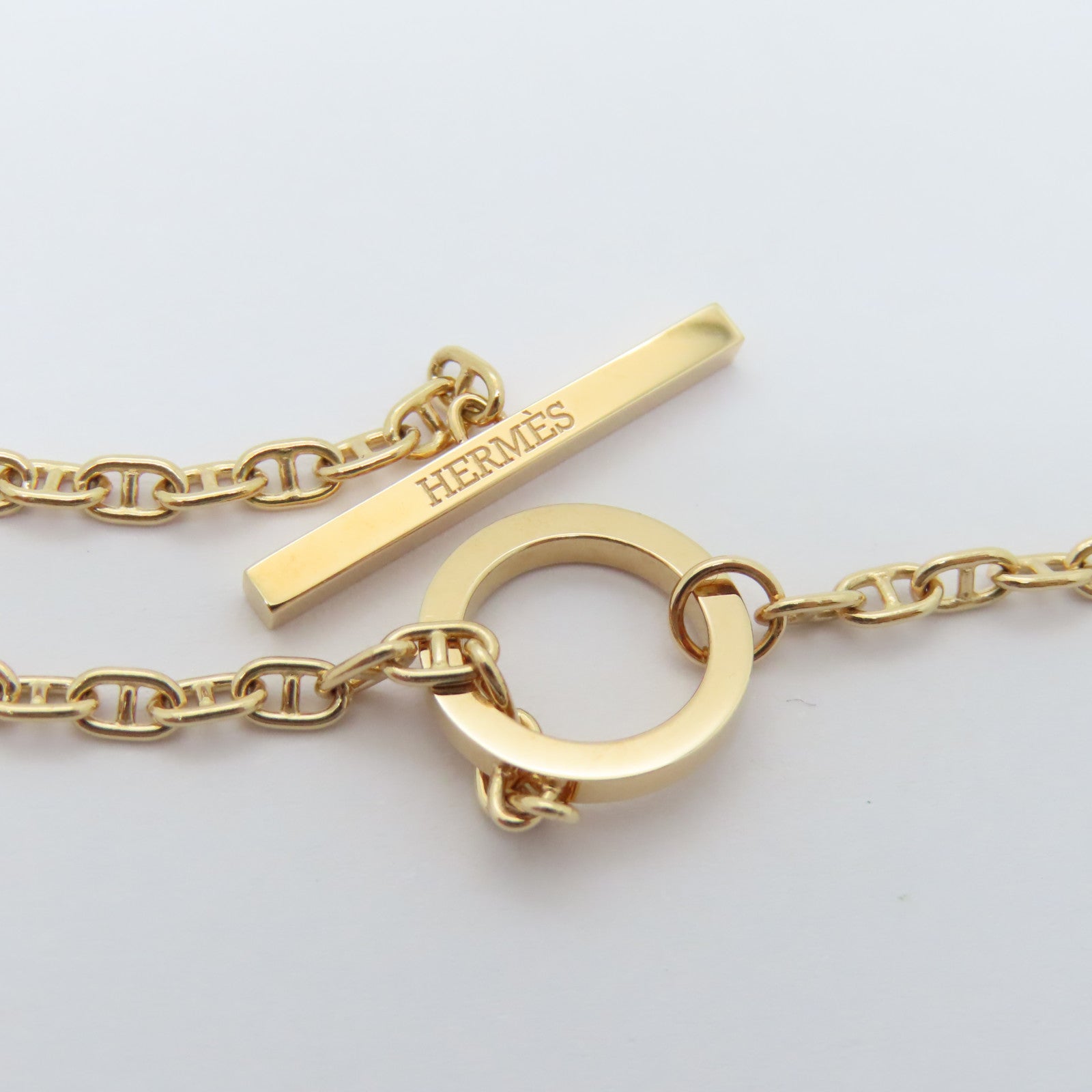 HERMES 【激減優惠】18K玫瑰金Chaine D ancre Necklace 0.30ct鑽石項鍊