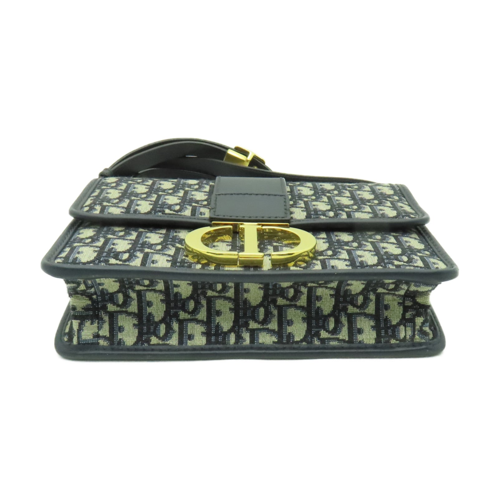 Dior 帆布30 Montaigne金扣肩背袋藍色