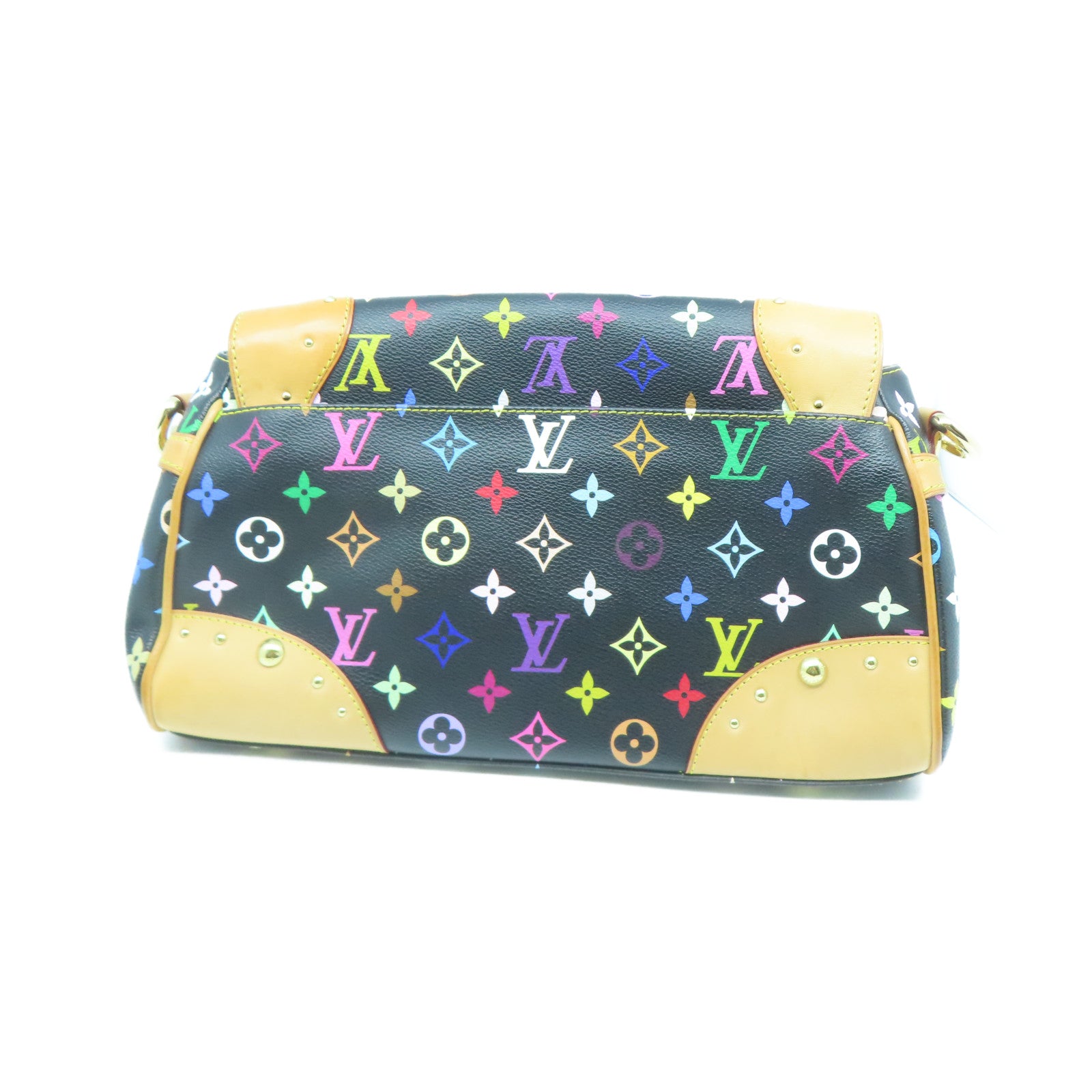 LOUIS VUITTON Monogram Multi Beverly MM金扣肩背袋黑色/棕色