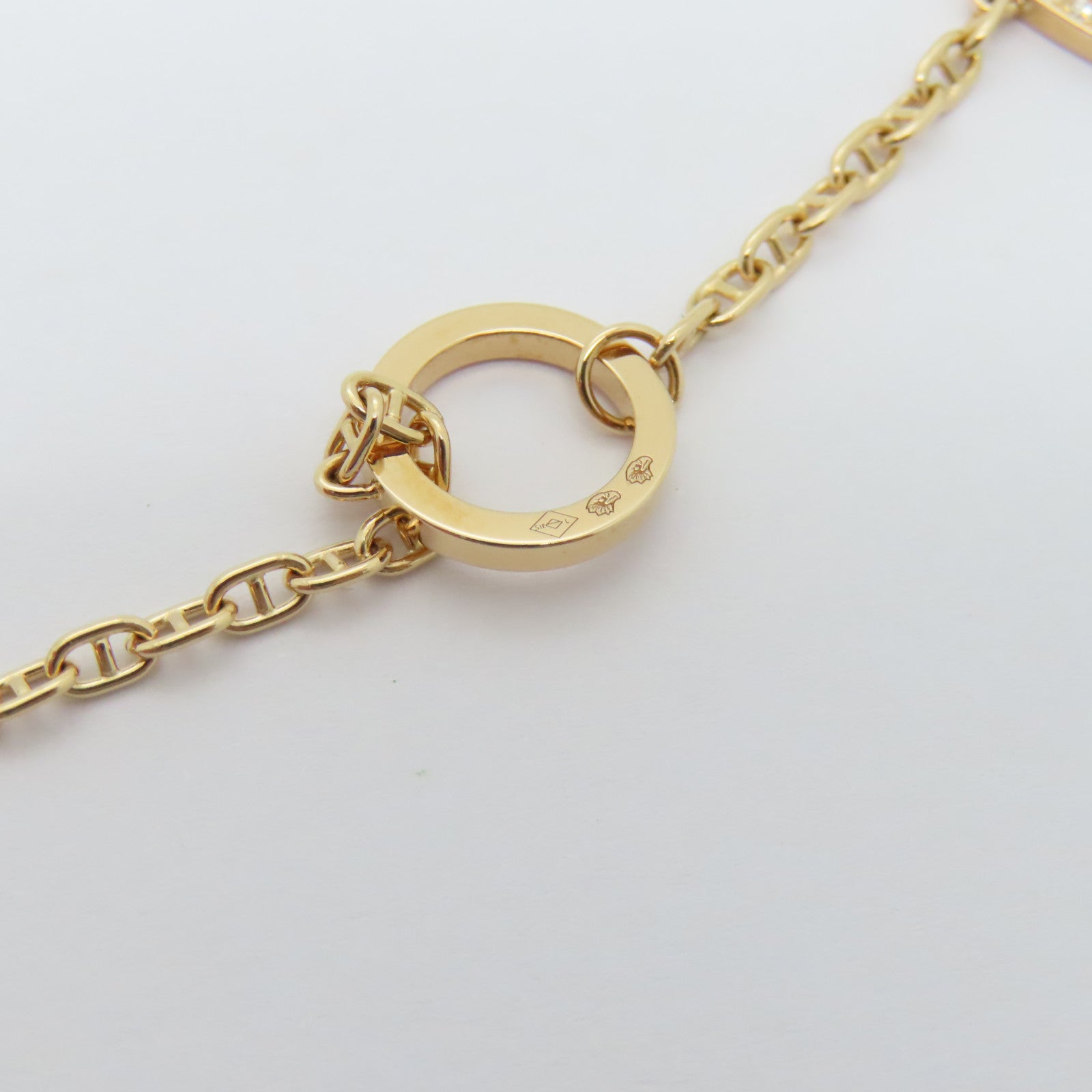 HERMES 【激減優惠】18K玫瑰金Chaine D ancre Necklace 0.30ct鑽石項鍊