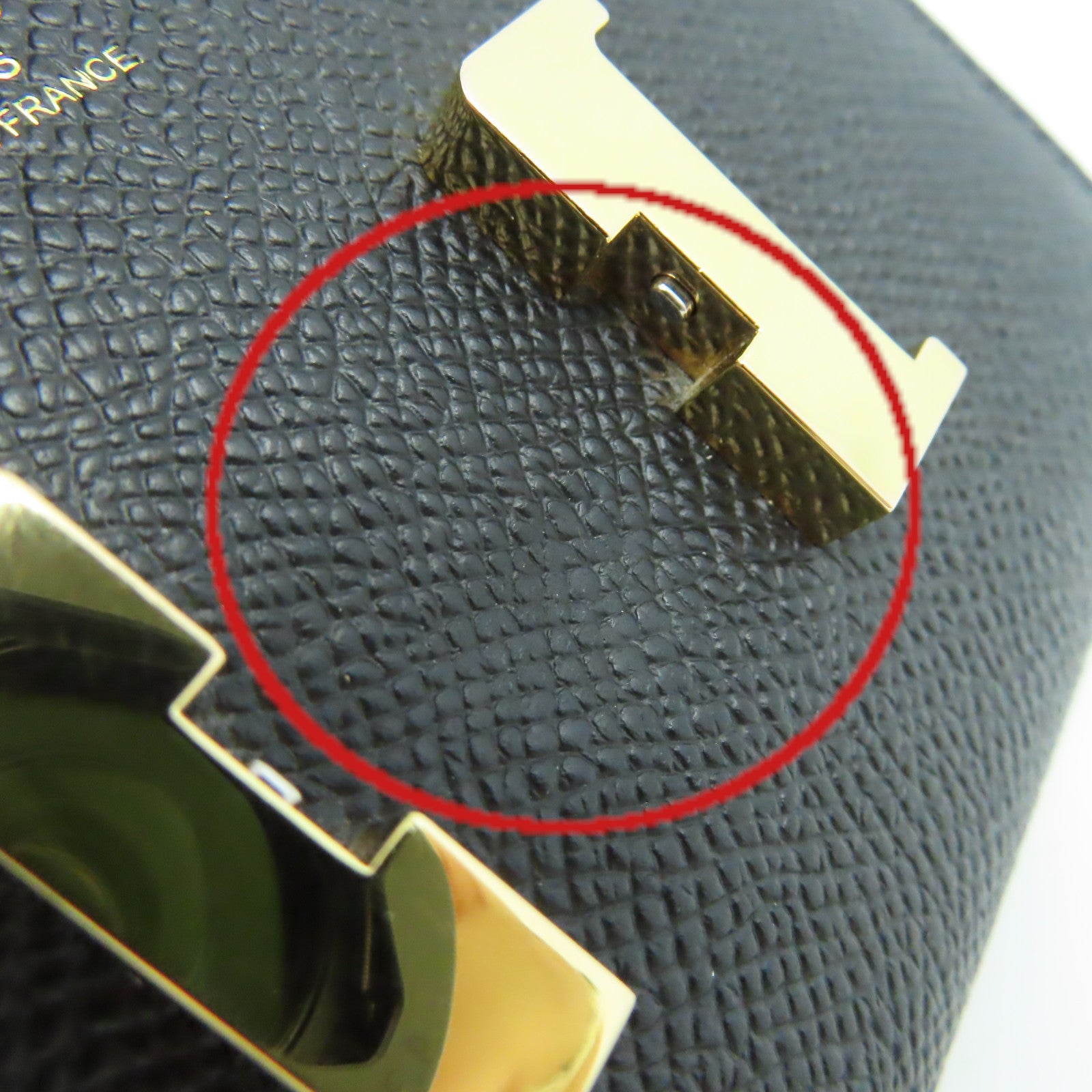 HERMES Epsom皮革Constance Wallet金扣短錢包Noir黑色