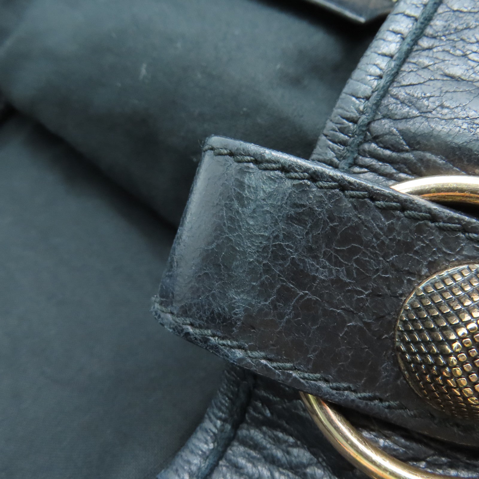 BALENCIAGA 羊皮皮革Shoulder Bag金扣手挽肩背两用袋黑色