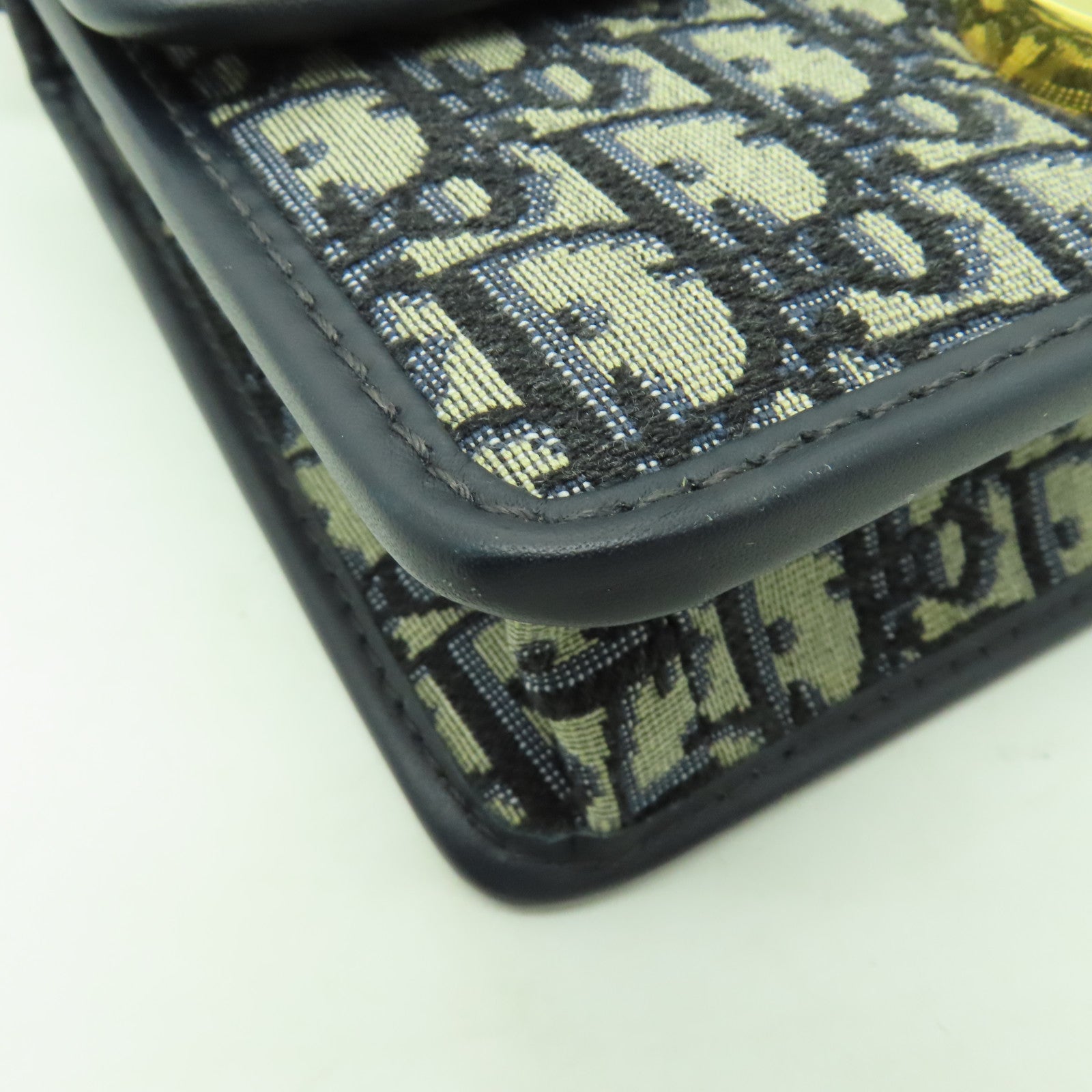 Dior 帆布30 Montaigne金扣肩背袋藍色