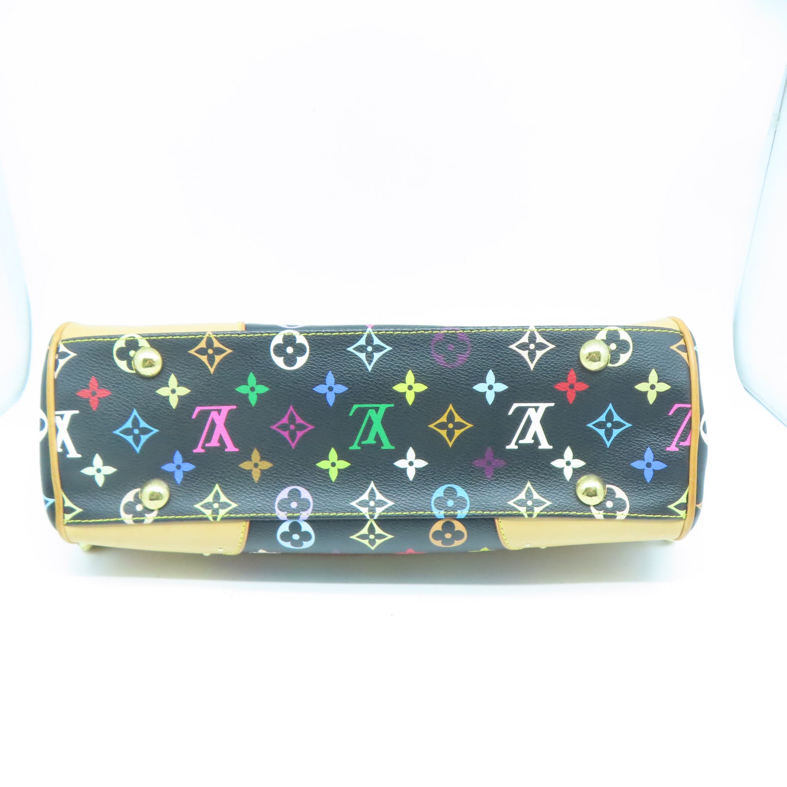 LOUIS VUITTON Monogram Multi Beverly MM金扣肩背袋黑色/棕色