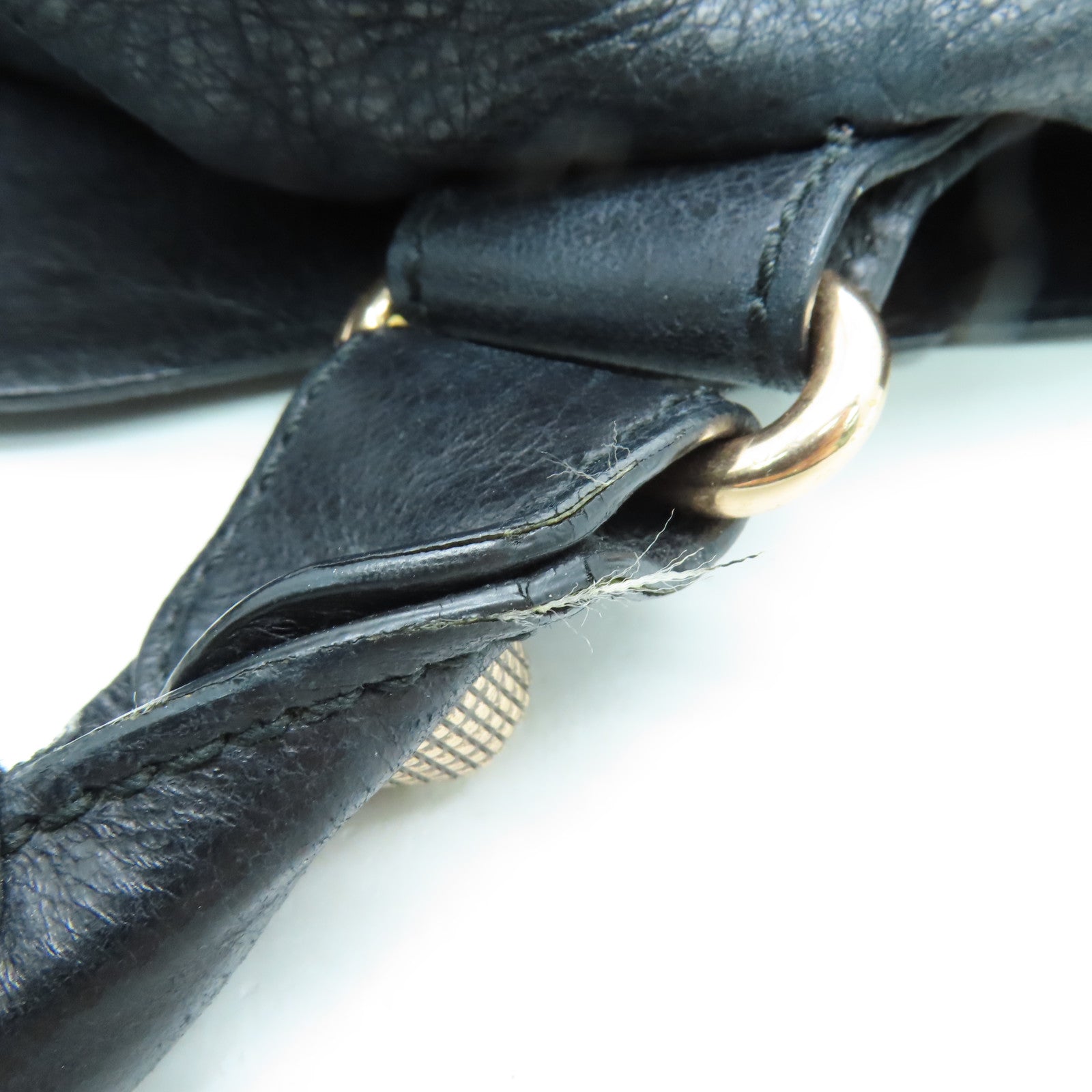 BALENCIAGA 羊皮皮革Shoulder Bag金扣手挽肩背两用袋黑色