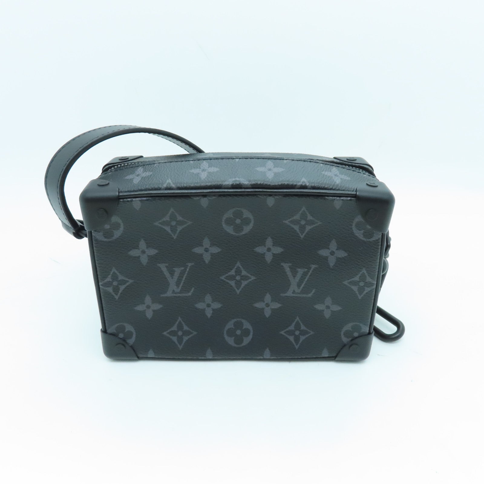 LOUIS VUITTON Monogram Eclipse Mini Soft Trunk Black Buckle Shoulder Bag Black