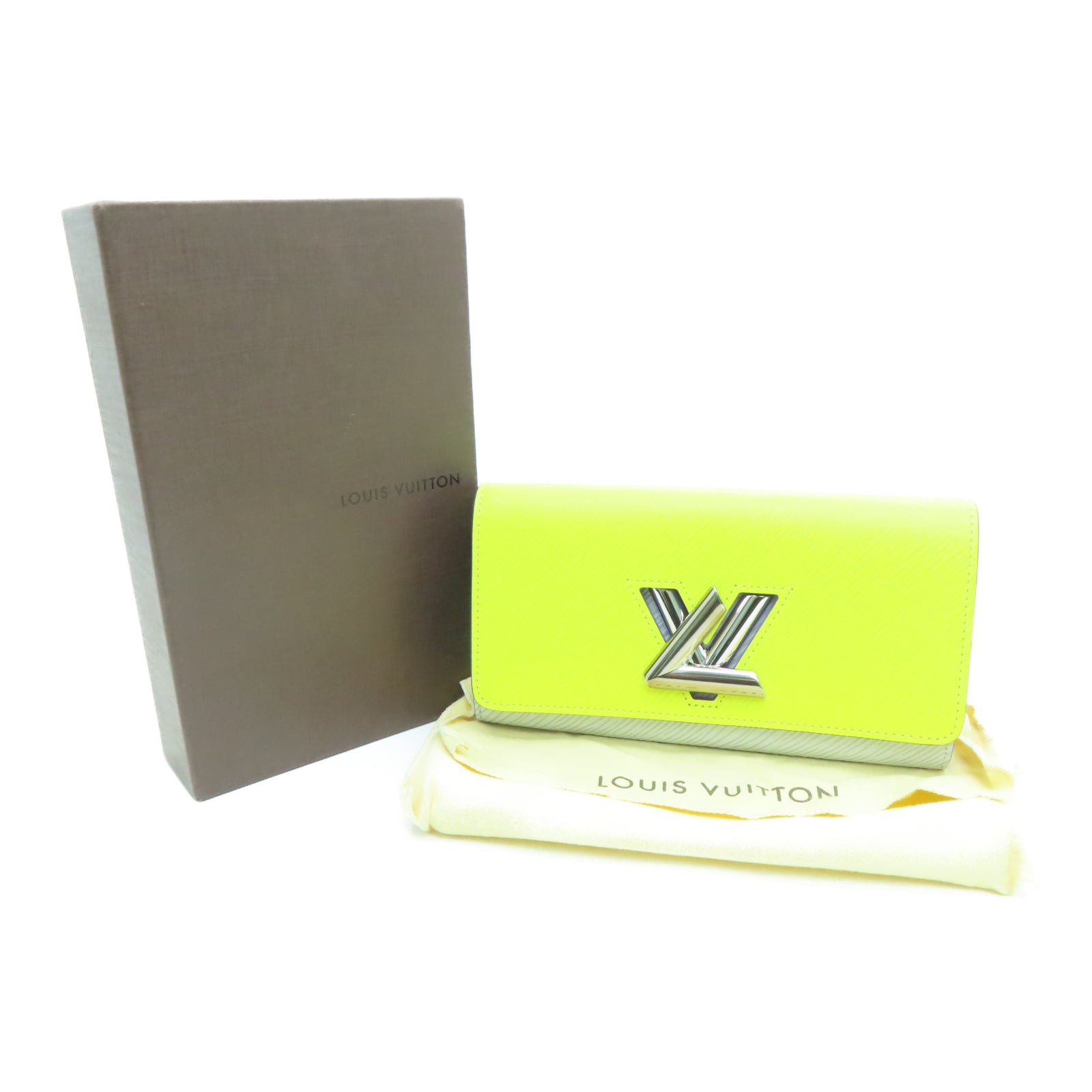 LOUIS VUITTON Epi皮革Twist Wallet银扣钱包黄色/紫色