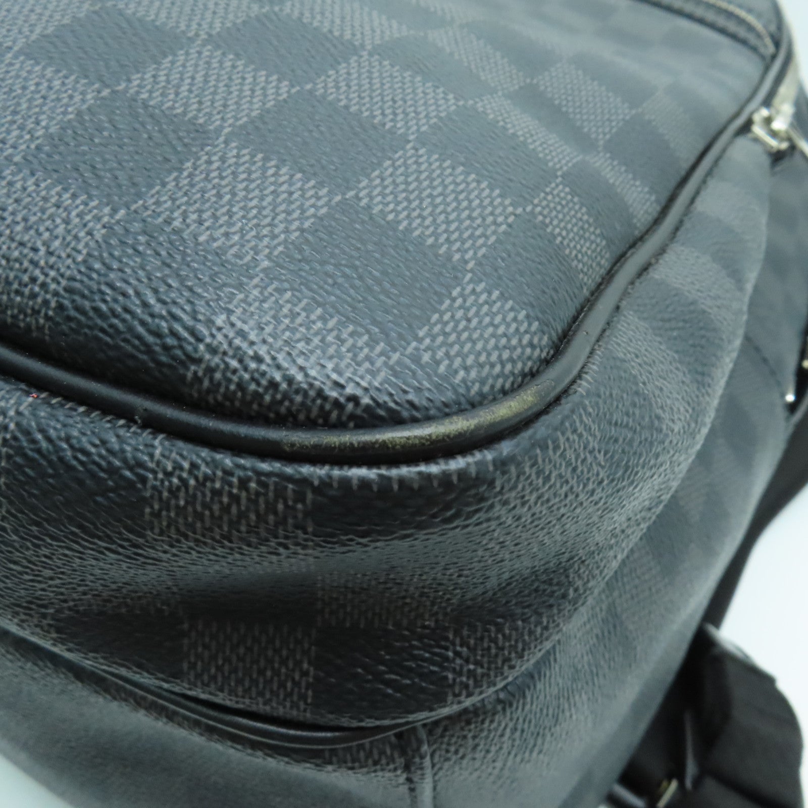 LOUIS VUITTON Damier Michael Backpack銀扣背包黑色