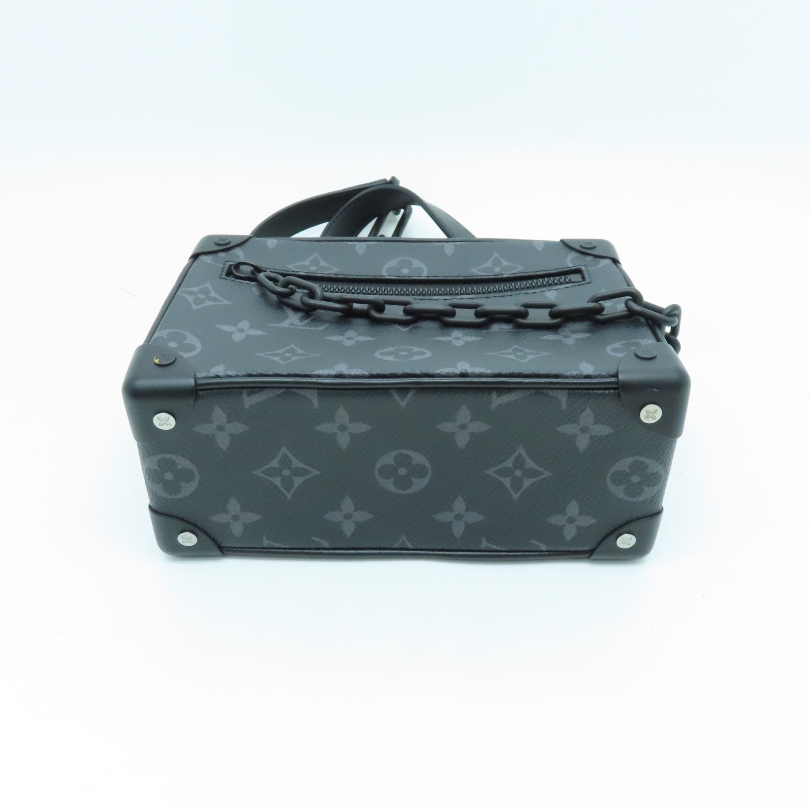LOUIS VUITTON Monogram Eclipse Mini Soft Trunk Black Buckle Shoulder Bag Black