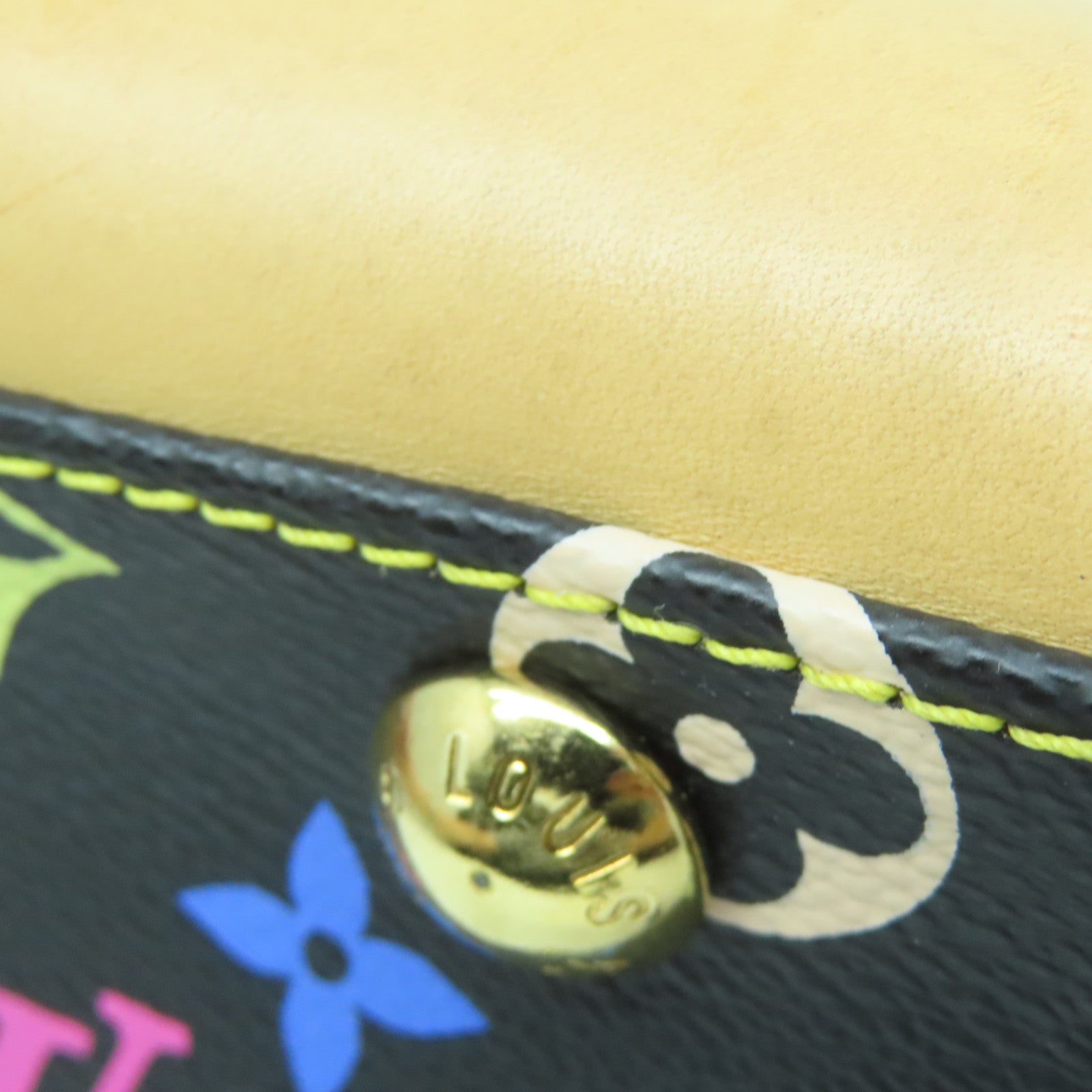 LOUIS VUITTON Monogram Multi Beverly MM金扣肩背袋黑色/棕色
