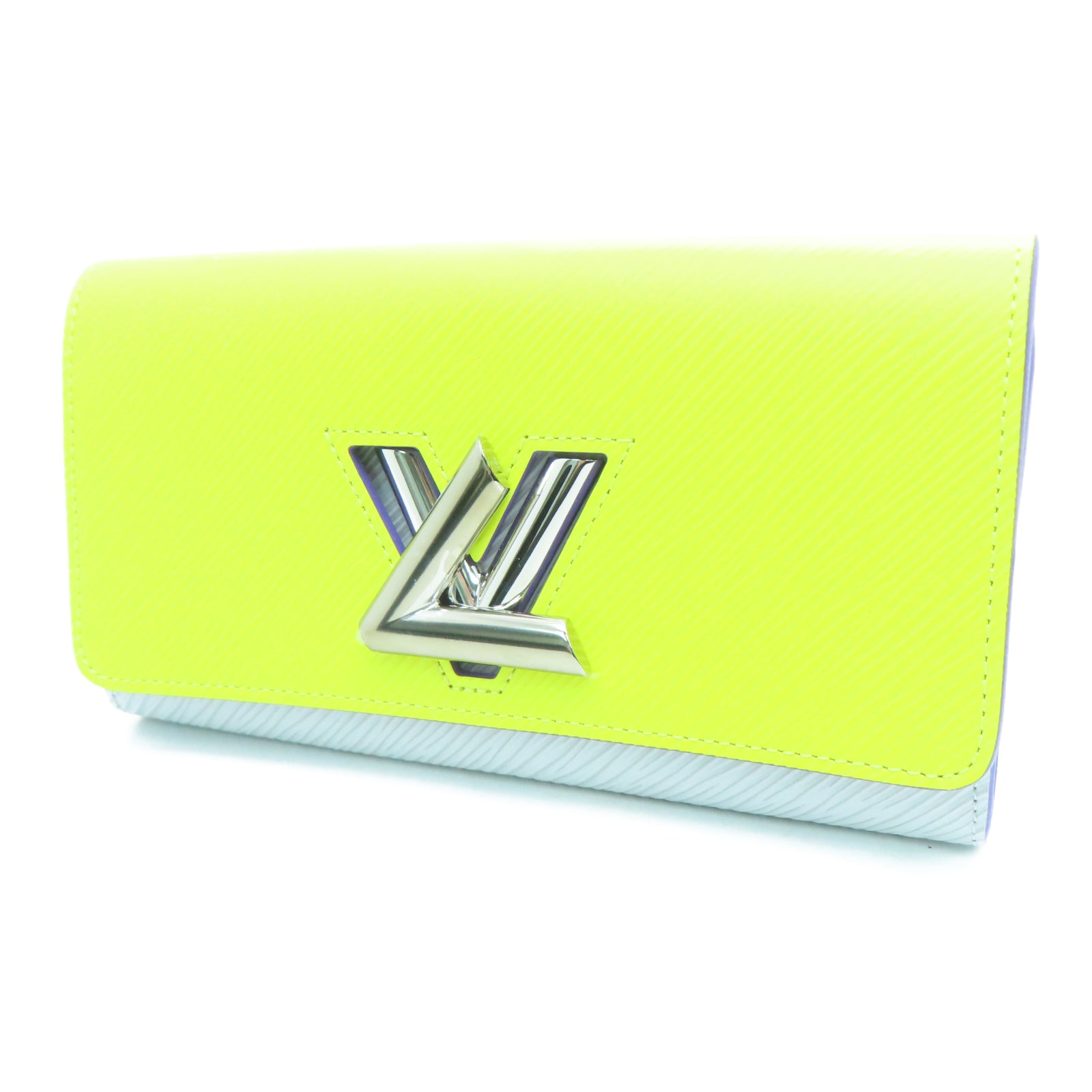 LOUIS VUITTON Epi皮革Twist Wallet银扣钱包黄色/紫色