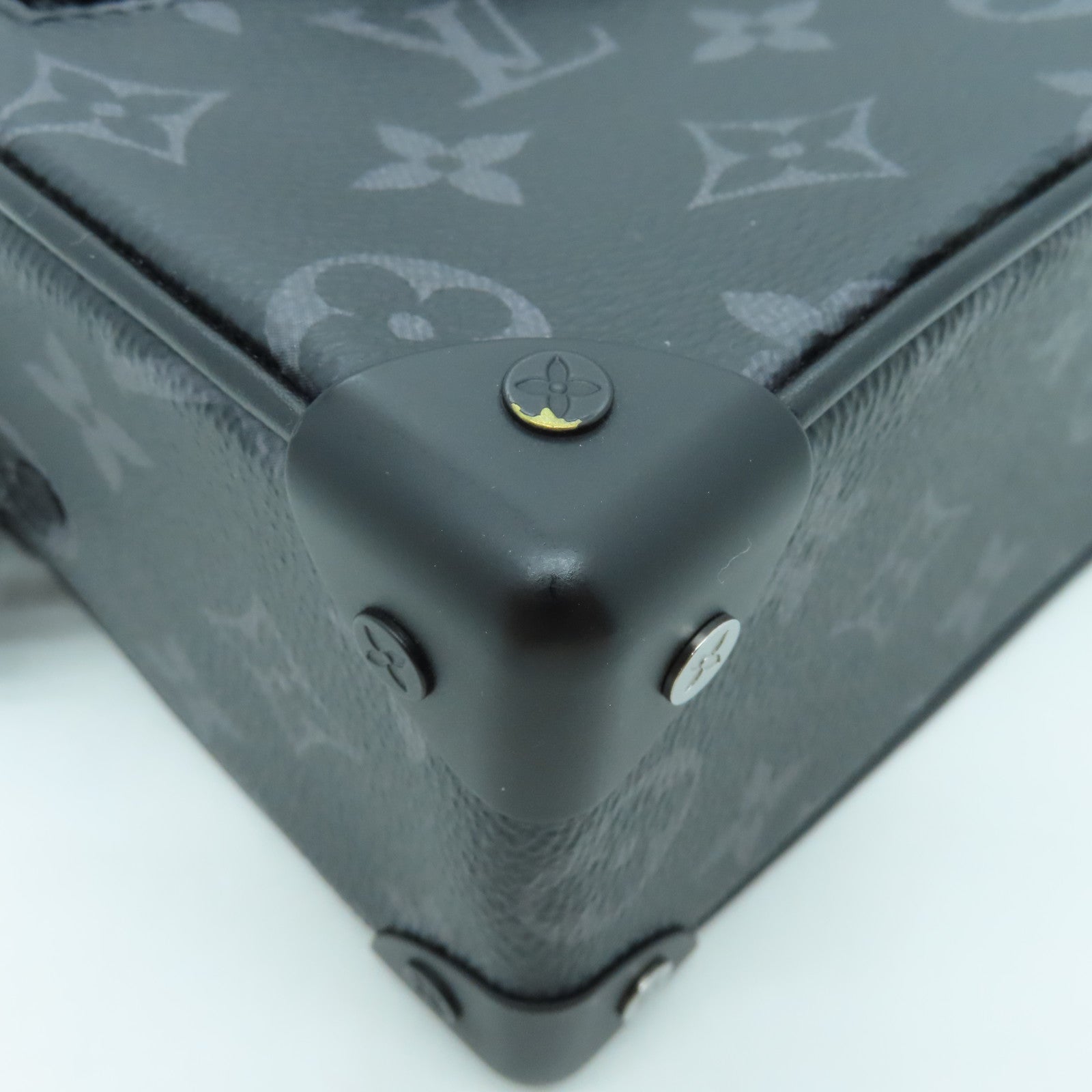 LOUIS VUITTON Monogram Eclipse Mini Soft Trunk Black Buckle Shoulder Bag Black
