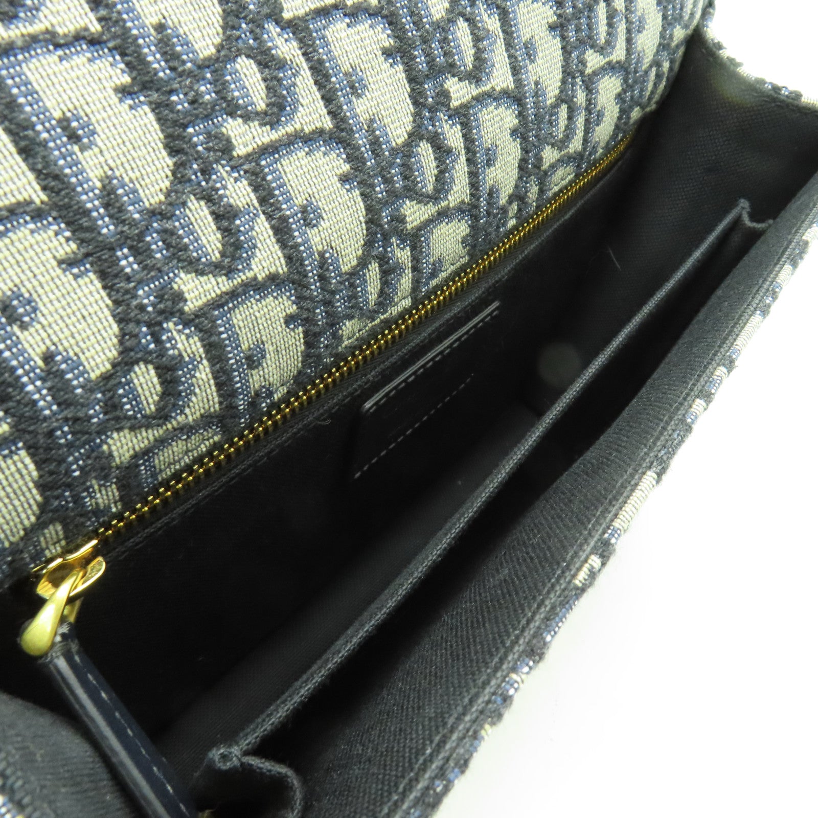 Dior 帆布30 Montaigne金扣肩背袋藍色