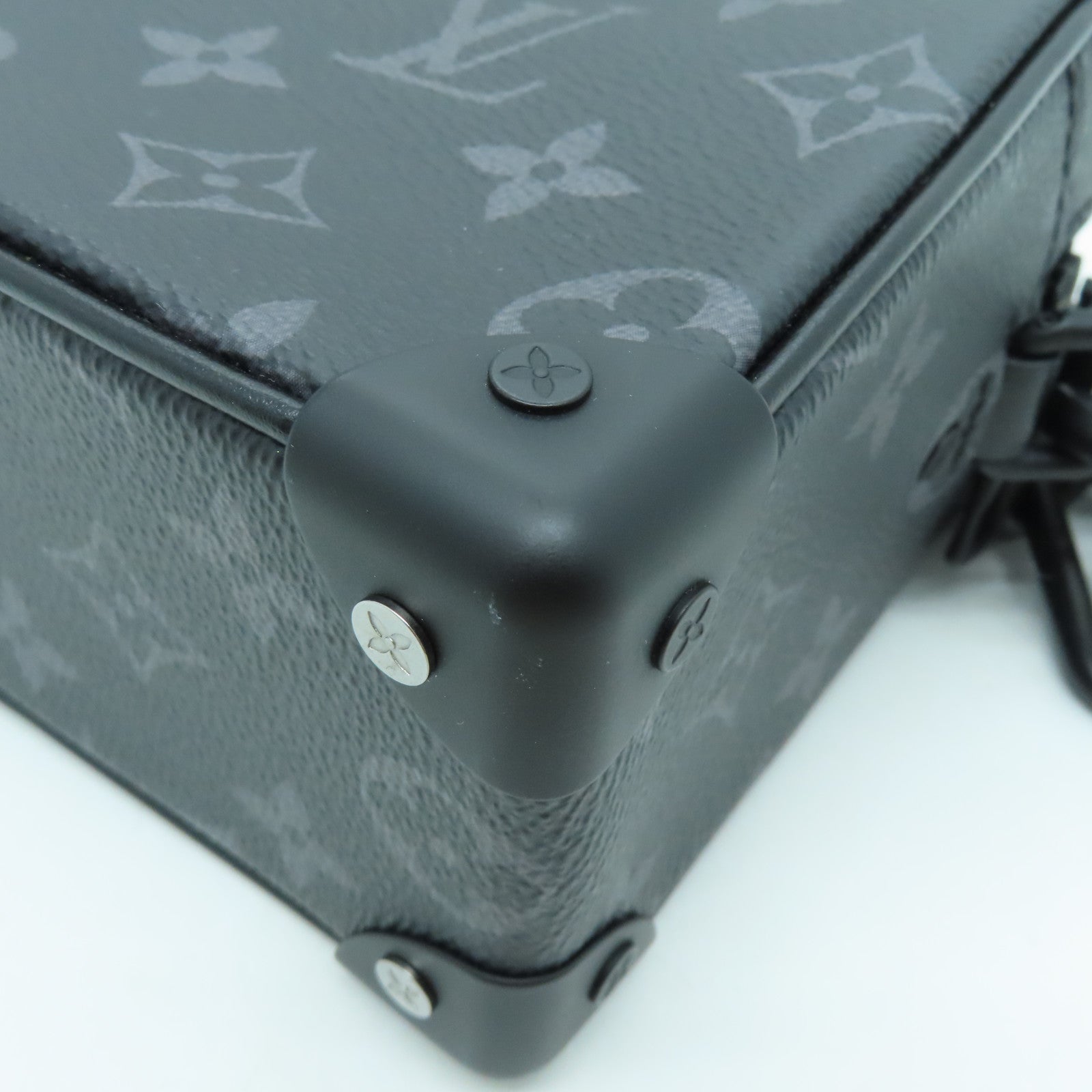 LOUIS VUITTON Monogram Eclipse Mini Soft Trunk Black Buckle Shoulder Bag Black