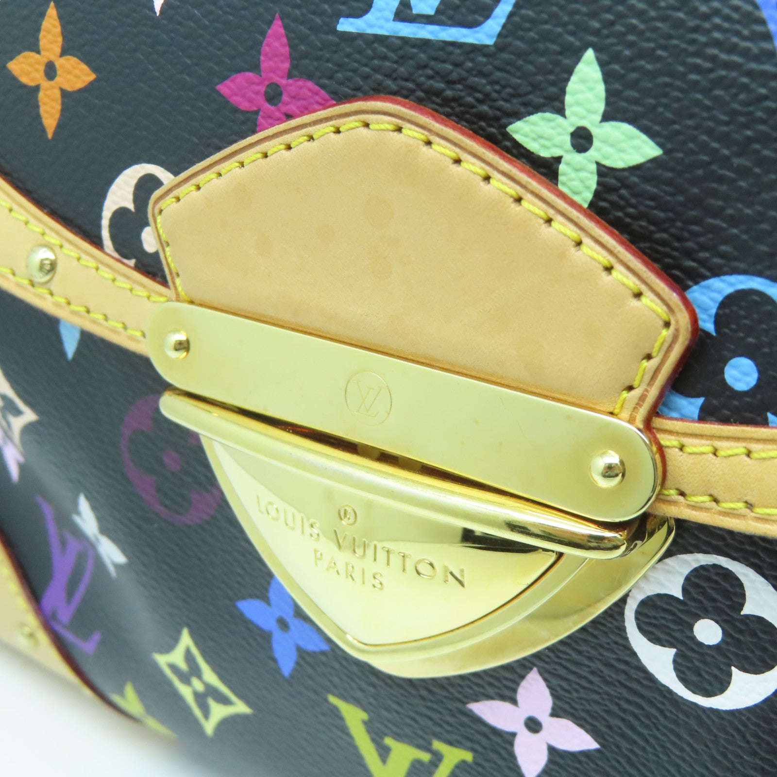 LOUIS VUITTON Monogram Multi Beverly MM金扣肩背袋黑色/棕色