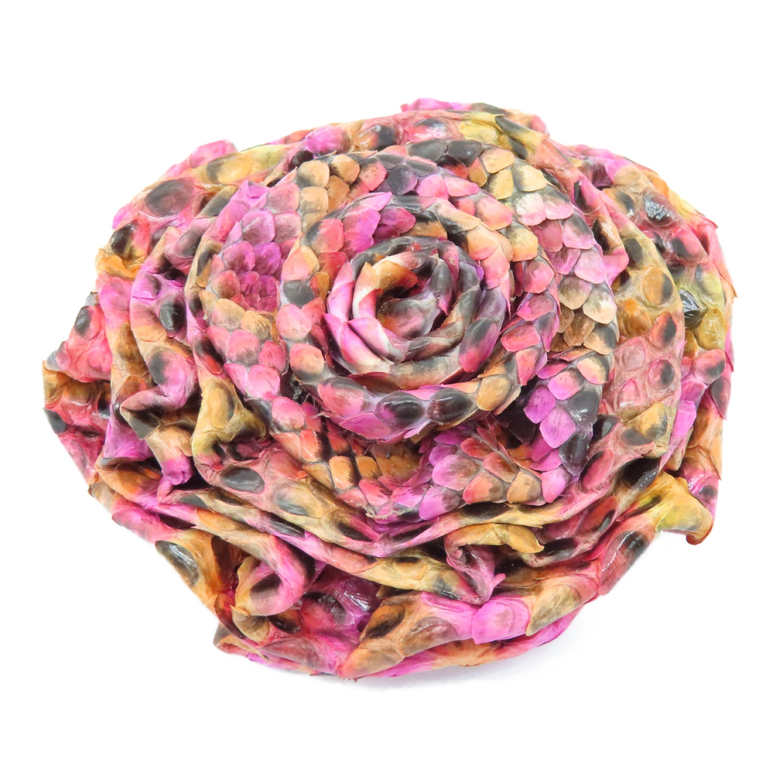 CHANEL Leather Brooch Gold Buckle Brooch Pink/Color