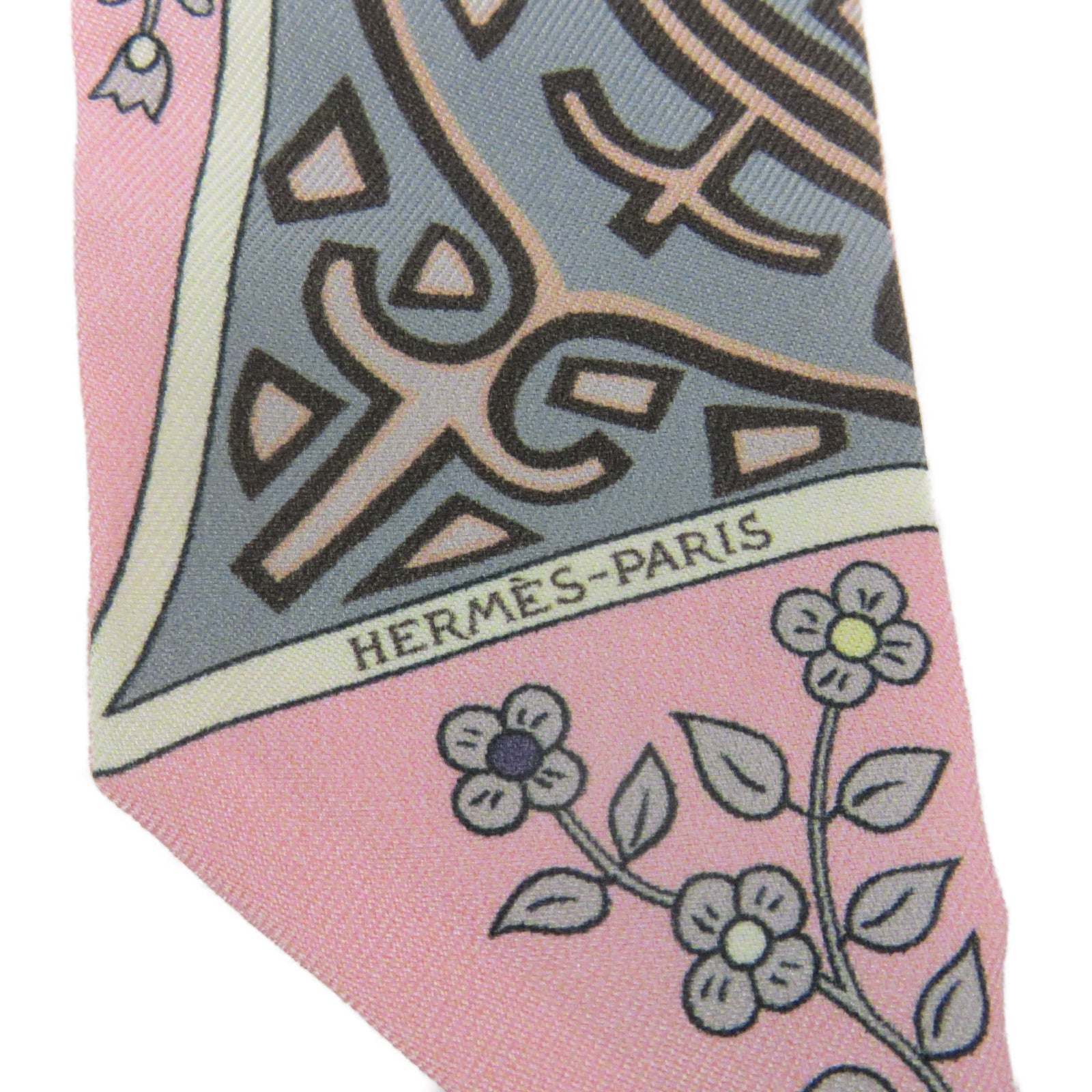 HERMES 【激減優惠】絲質Twilly絲巾粉紅色