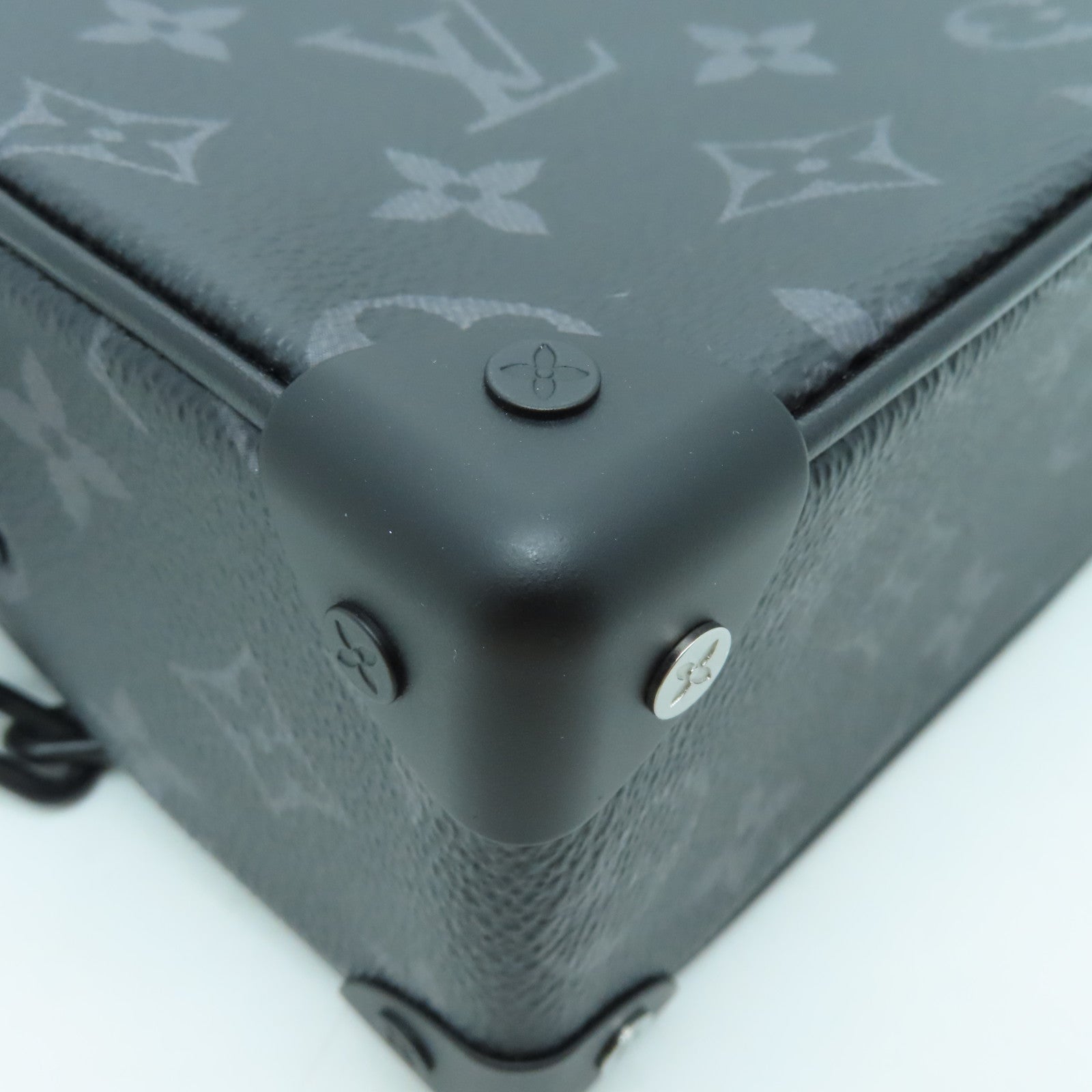 LOUIS VUITTON Monogram Eclipse Mini Soft Trunk Black Buckle Shoulder Bag Black